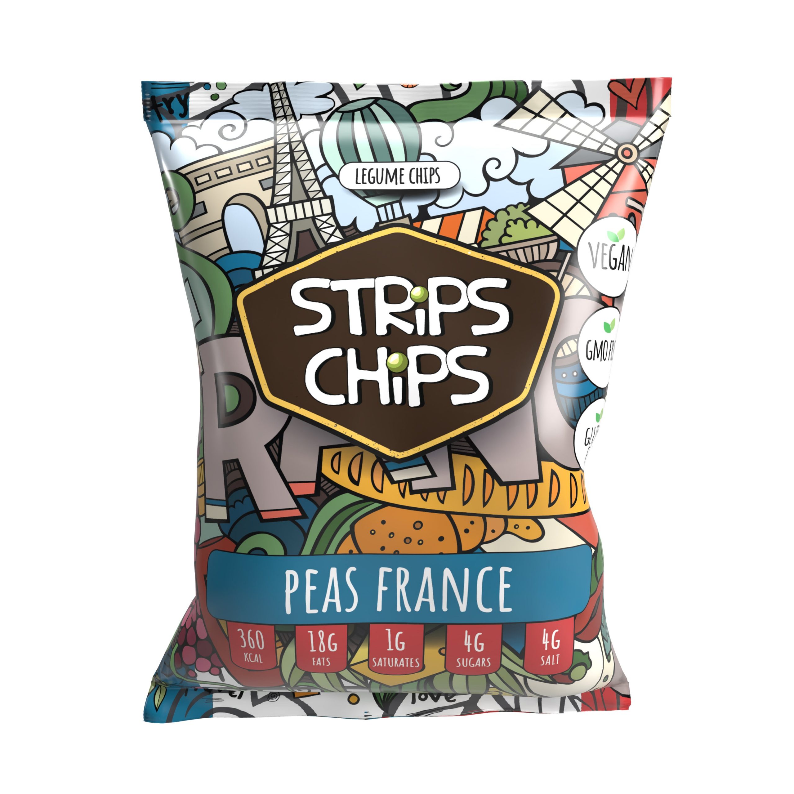Krekry luštěninové France 90 g STRIPS CHIPS Krekry luštěninové France 90 g STRIPS CHIPS