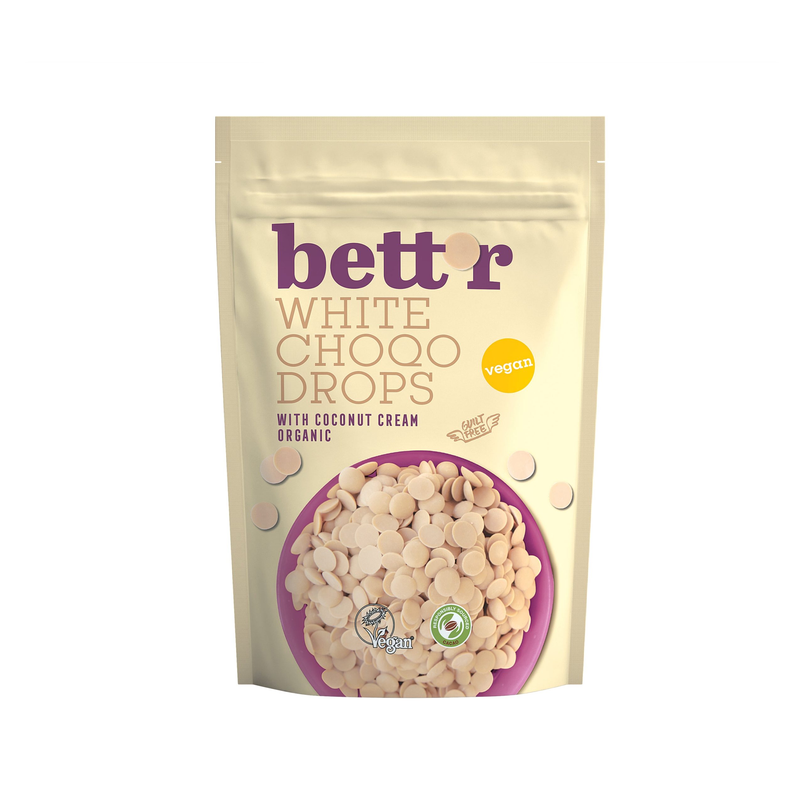 Pecičky čokoládové bílé veganské 200 g BIO BETT´R Pecičky čokoládové bílé veganské 200 g BIO BETT´R