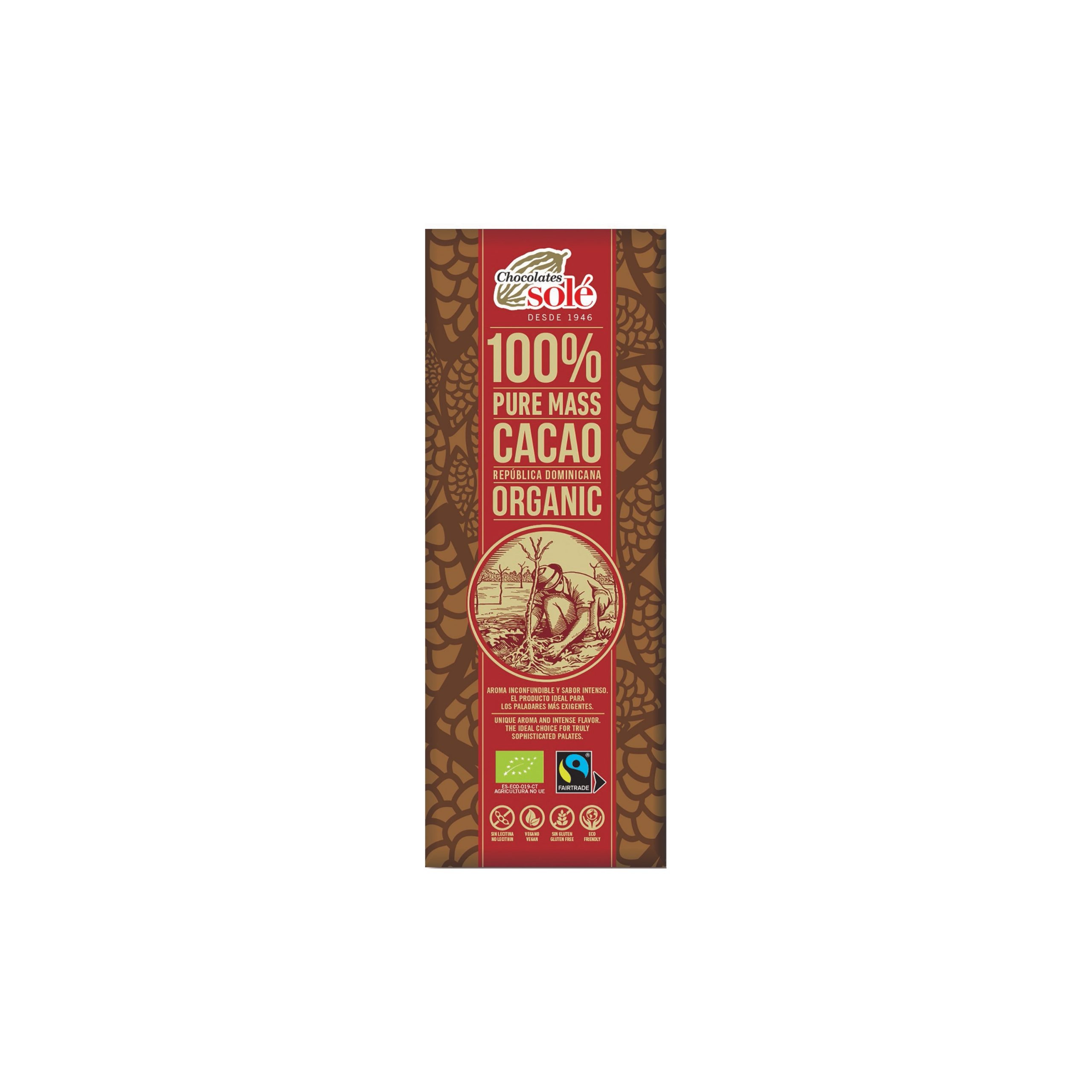 Čokoláda hořká 100 % 25 g BIO   SOLÉ Čokoláda hořká 100 % 25 g BIO   SOLÉ