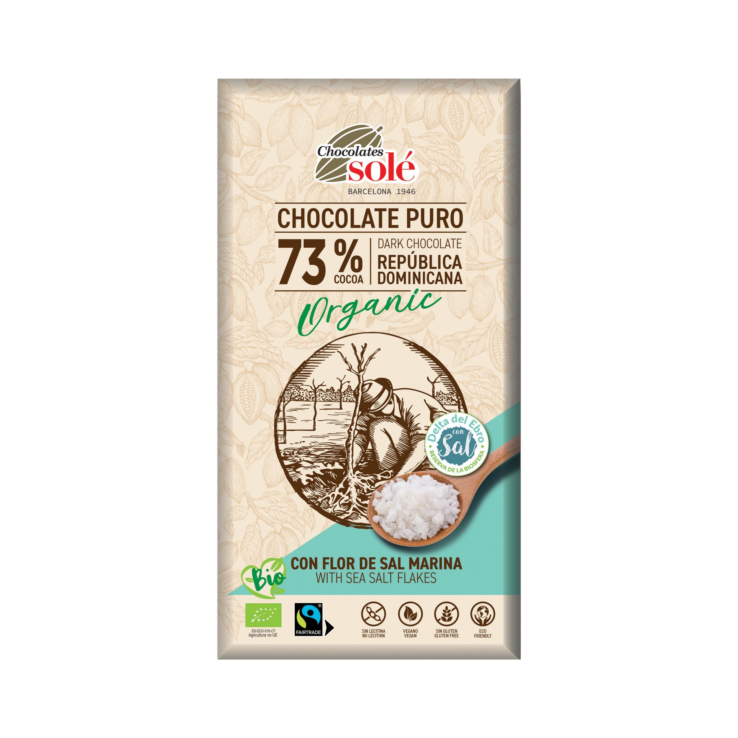 Čokoláda hořká s mořskou solí 100 g BIO   SOLÉ Čokoláda hořká s mořskou solí 100 g BIO   SOLÉ
