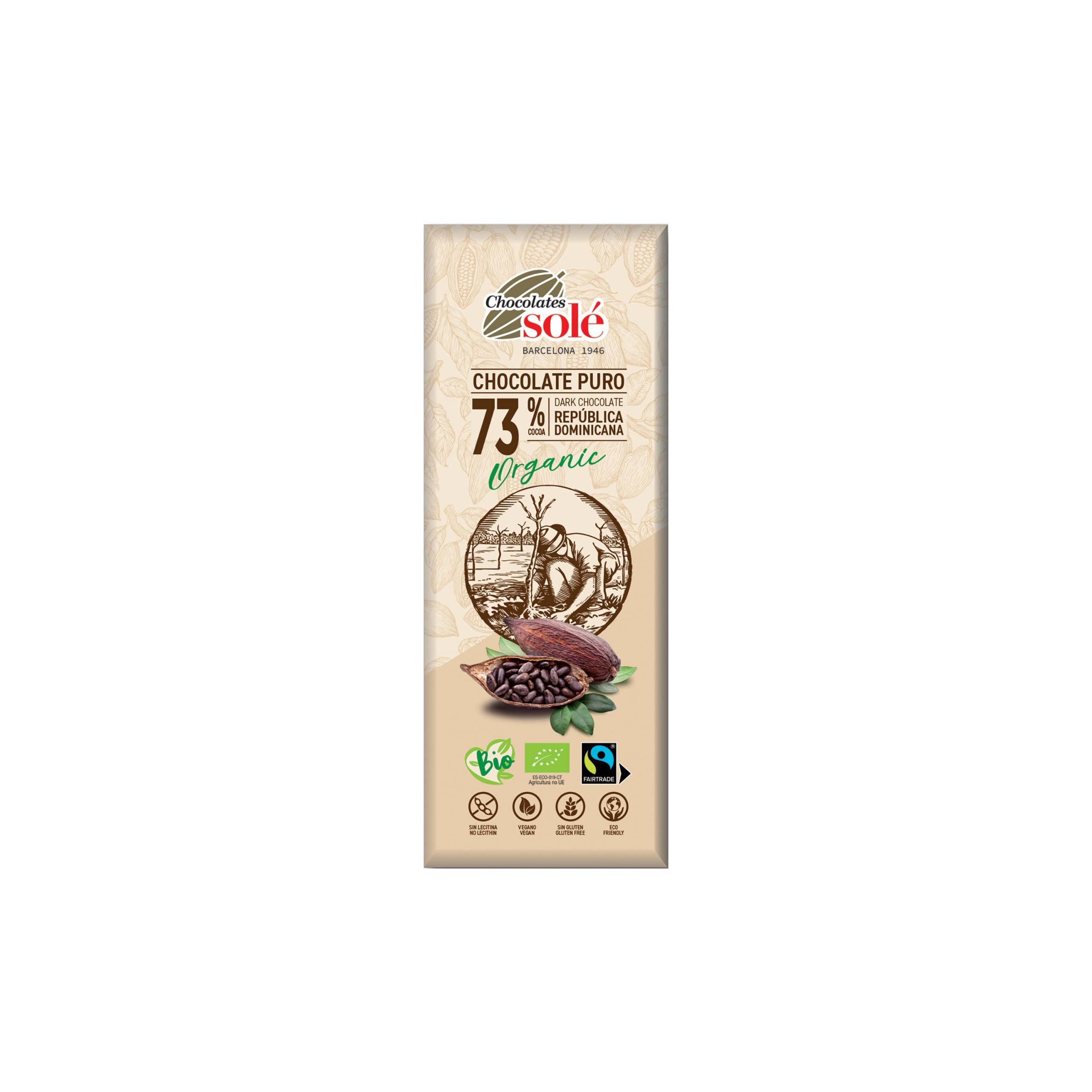 Čokoláda hořká 73 % 25 g BIO   SOLÉ Čokoláda hořká 73 % 25 g BIO   SOLÉ