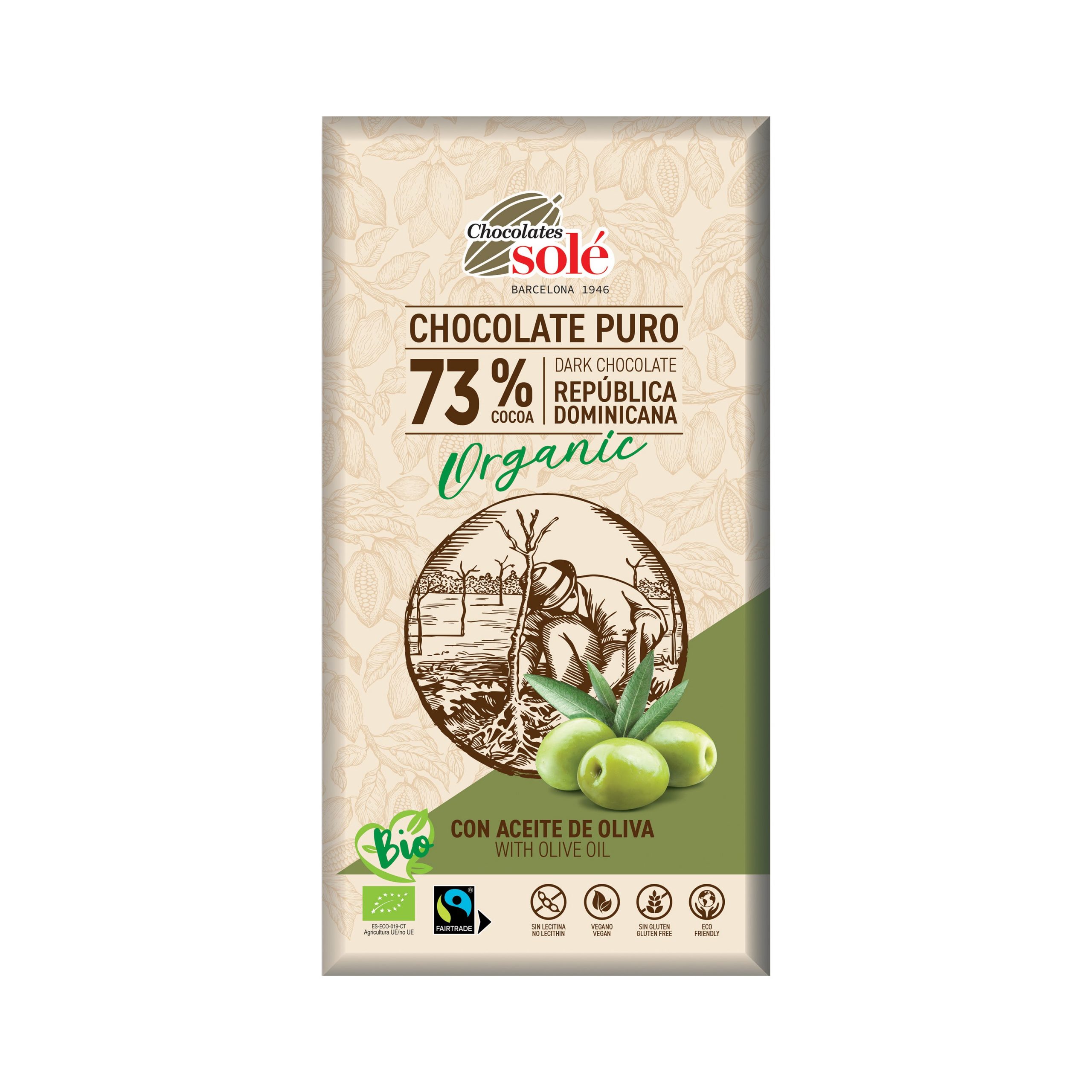 Čokoláda hořká s olivovým olejem 100 g BIO   SOLÉ Čokoláda hořká s olivovým olejem 100 g BIO   SOLÉ