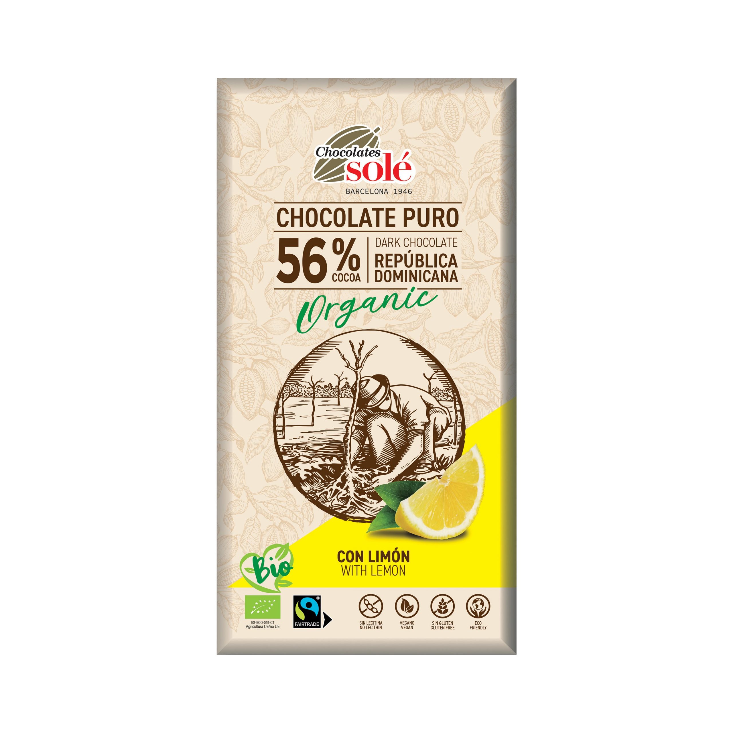 Čokoláda hořká citrónová 100 g BIO   SOLÉ Čokoláda hořká citrónová 100 g BIO   SOLÉ