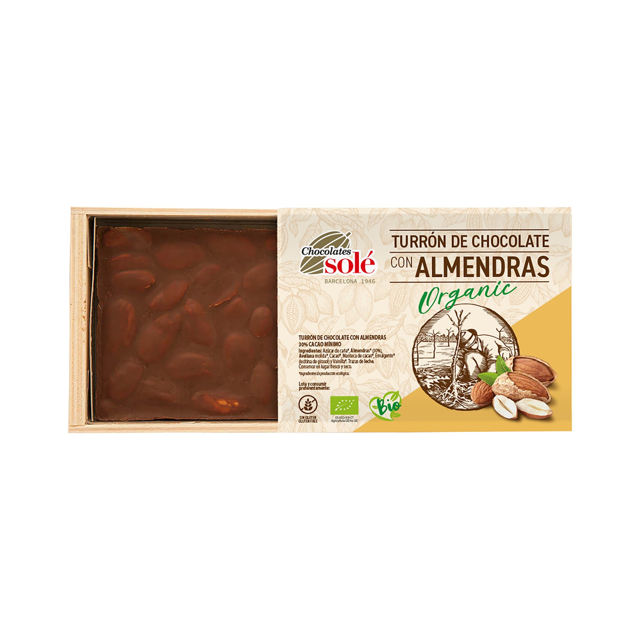 Nugát s mandlemi vegan 200 g BIO   SOLÉ Nugát s mandlemi vegan 200 g BIO   SOLÉ