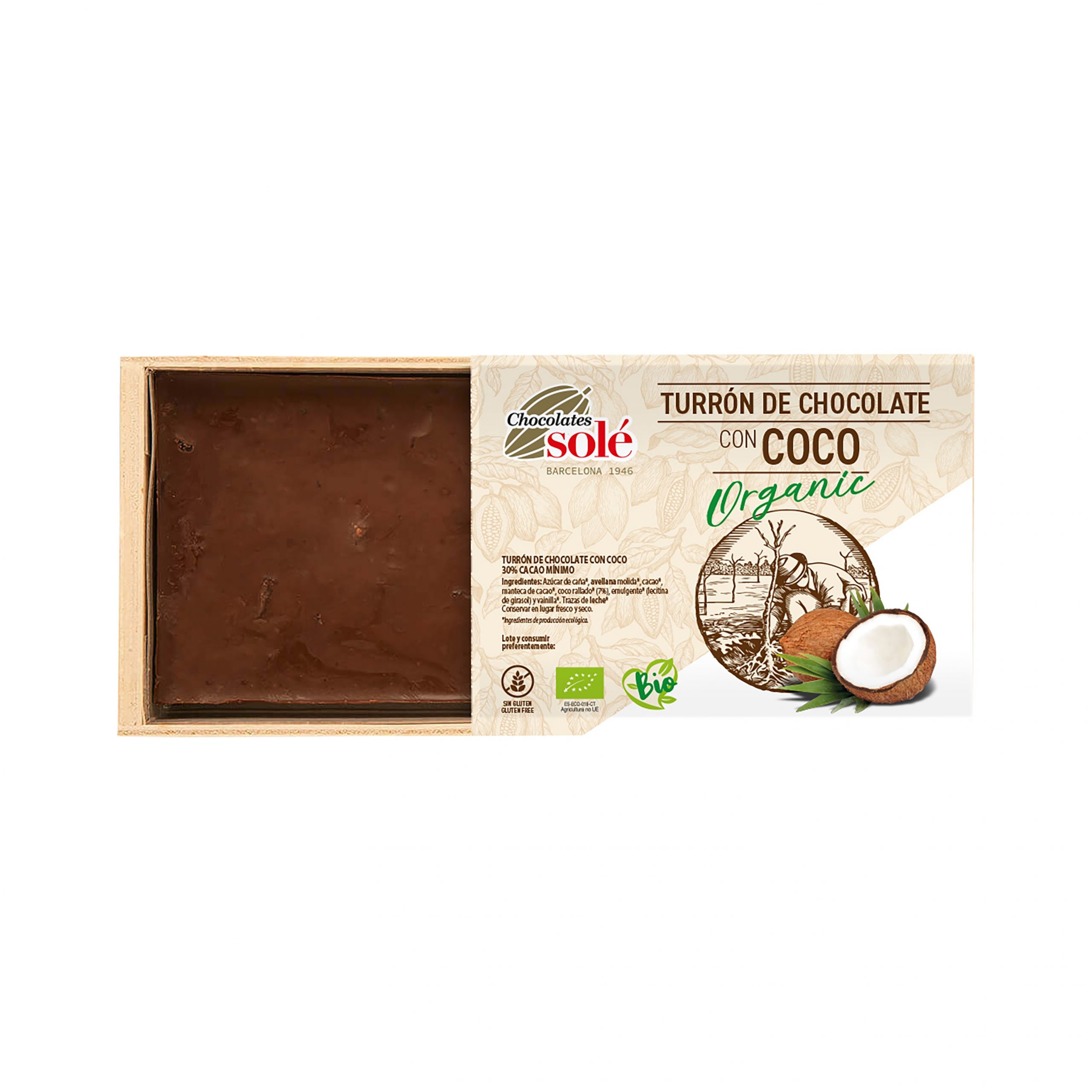 Nugát s kokosem vegan 200 g BIO   SOLÉ Nugát s kokosem vegan 200 g BIO   SOLÉ