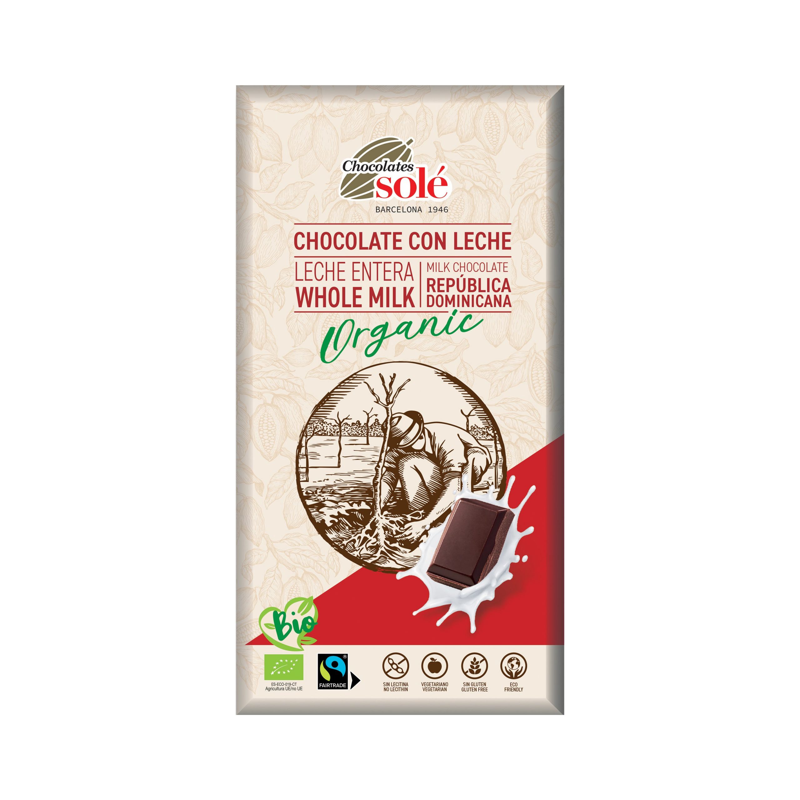 Čokoláda mléčná 39 % 100 g BIO   SOLÉ Čokoláda mléčná 39 % 100 g BIO   SOLÉ