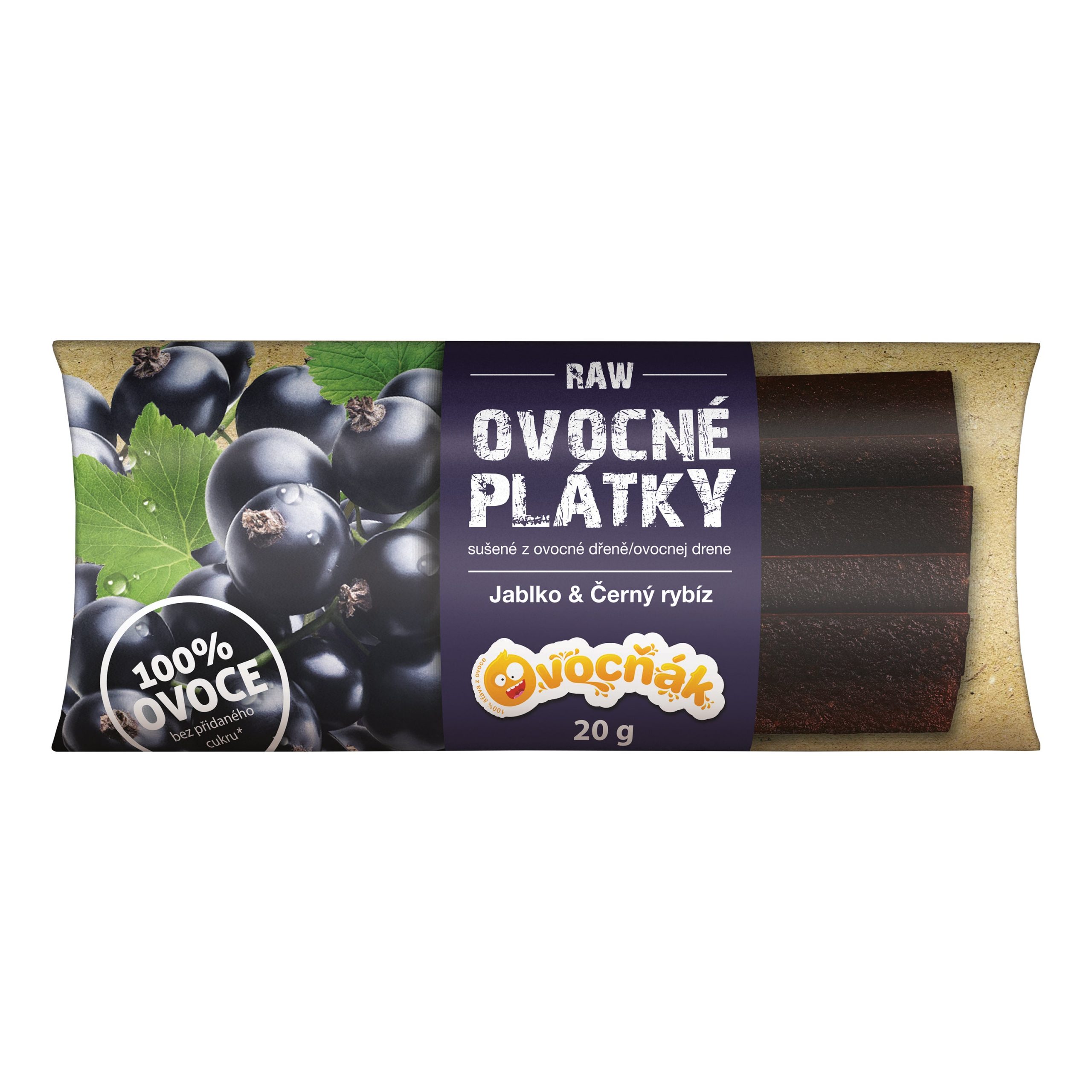 Plátky ovocné jablko-černý rybíz 20 g   OVOCŇÁK Plátky ovocné jablko-černý rybíz 20 g   OVOCŇÁK
