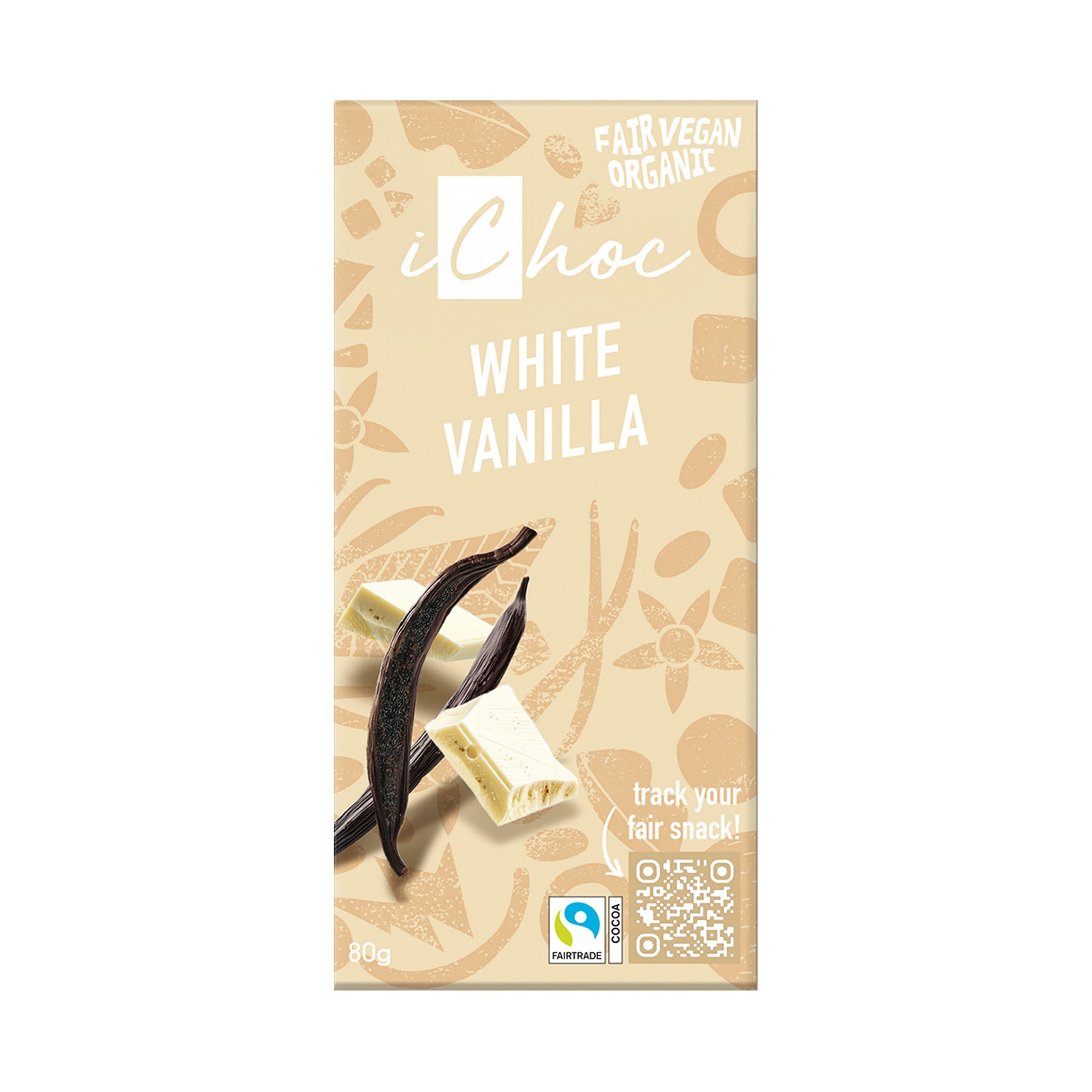 Tabulka bílá s vanilkou iChoc vegan 80 g BIO   VIVANI Tabulka bílá s vanilkou iChoc vegan 80 g BIO   VIVANI