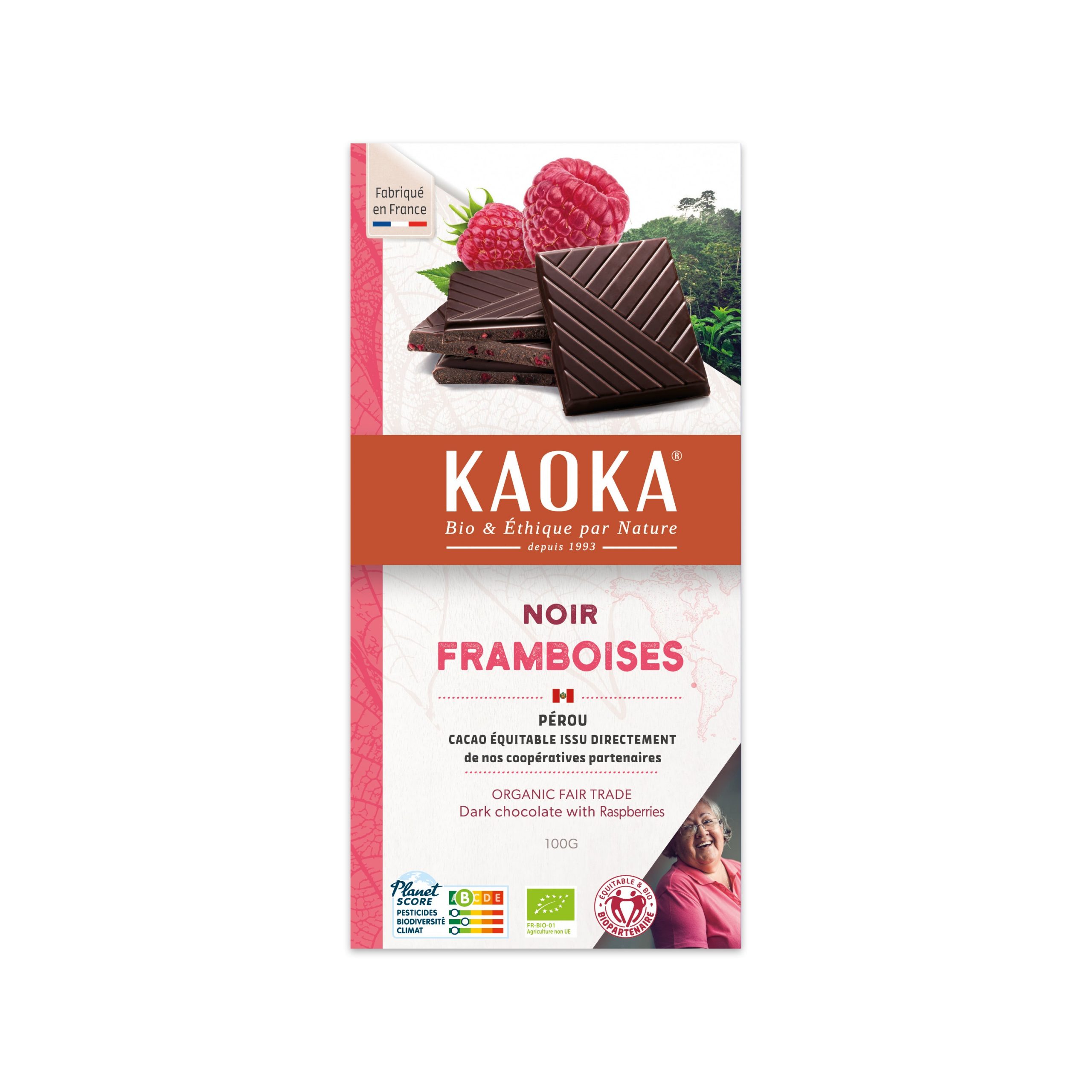 Čokoláda hořká s malinami 100 g BIO   KAOKA Čokoláda hořká s malinami 100 g BIO   KAOKA