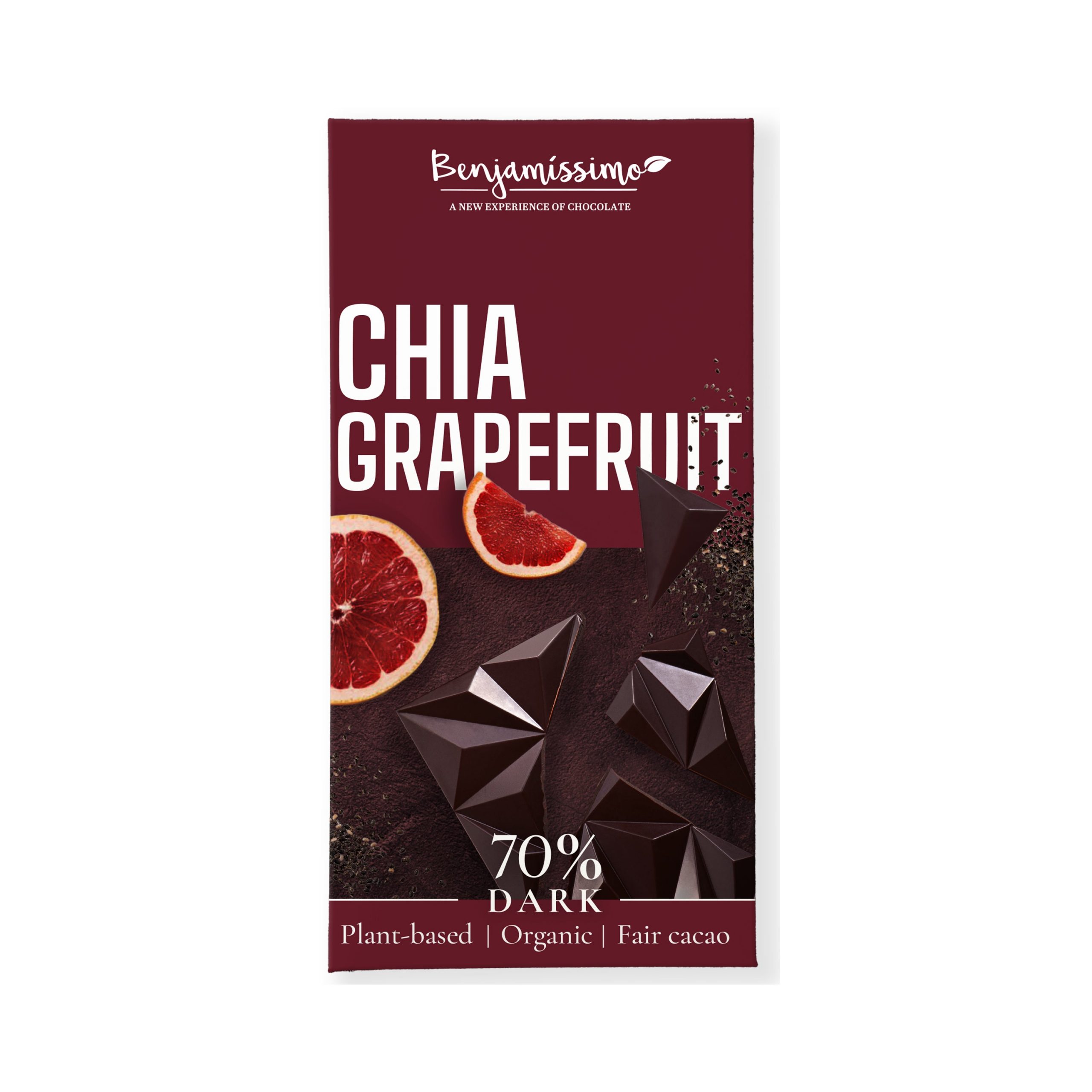 Čokoláda tmavá chia-grapefruit 60 g BIO BENJAMÍSSIMO Čokoláda tmavá chia-grapefruit 60 g BIO BENJAMÍSSIMO