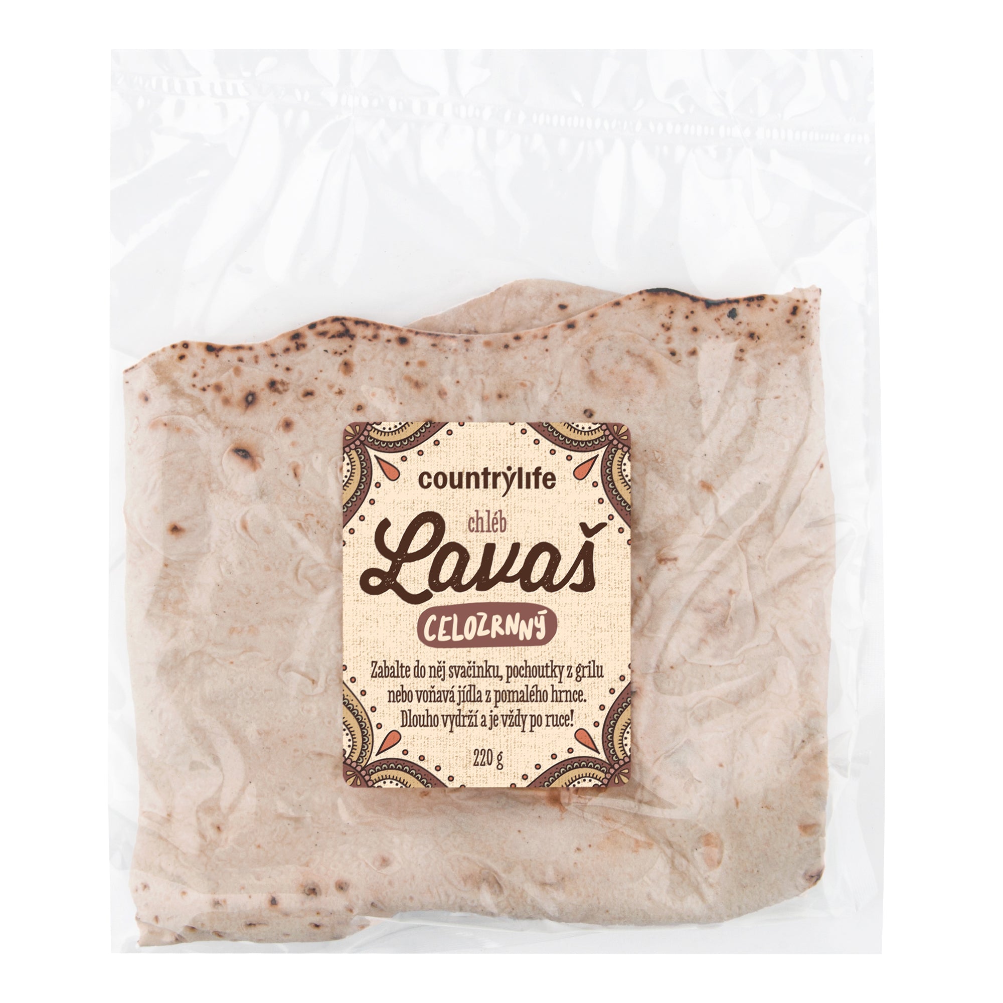 Chléb Lavaš celozrnný 220 g   COUNTRY LIFE Chléb Lavaš celozrnný 220 g   COUNTRY LIFE