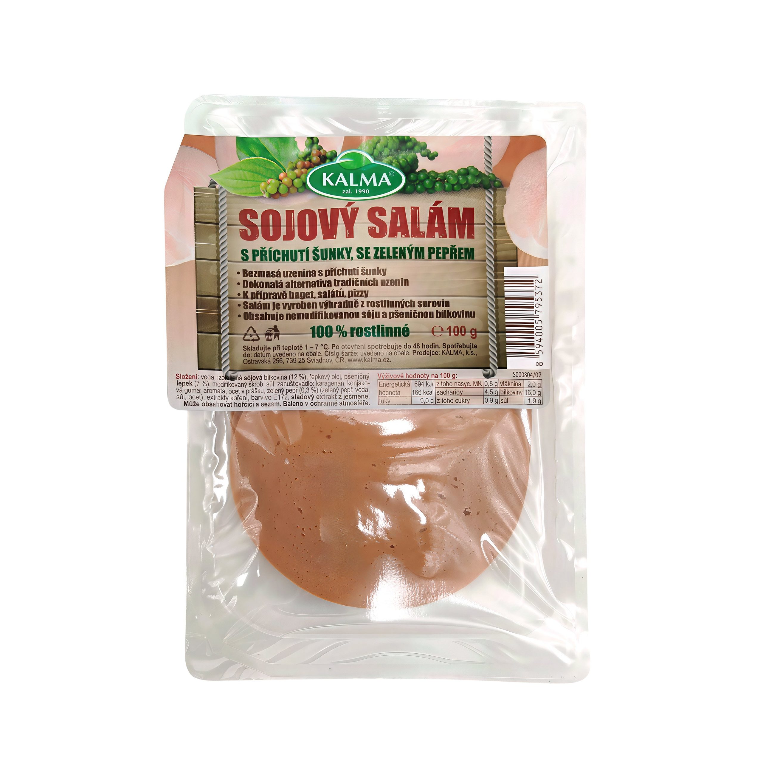 Plátky sójové s příchutí šunka s pepřem 100 g KALMA Plátky sójové s příchutí šunka s pepřem 100 g KALMA