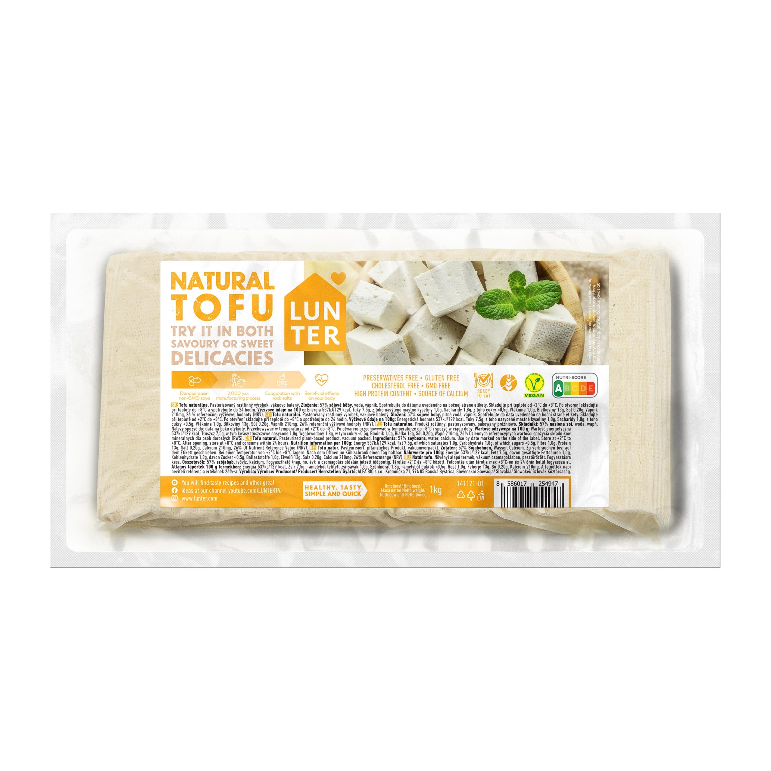 Tofu natural 1000 g   LUNTER Tofu natural 1000 g   LUNTER