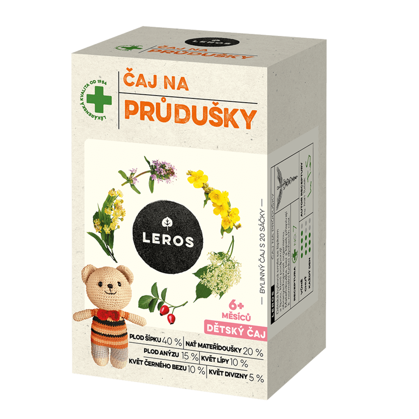 LEROS Dětský čaj na průdušky – nálev. sáčky (20 x 1 LEROS Dětský čaj na průdušky - nálev. sáčky (20 x 1