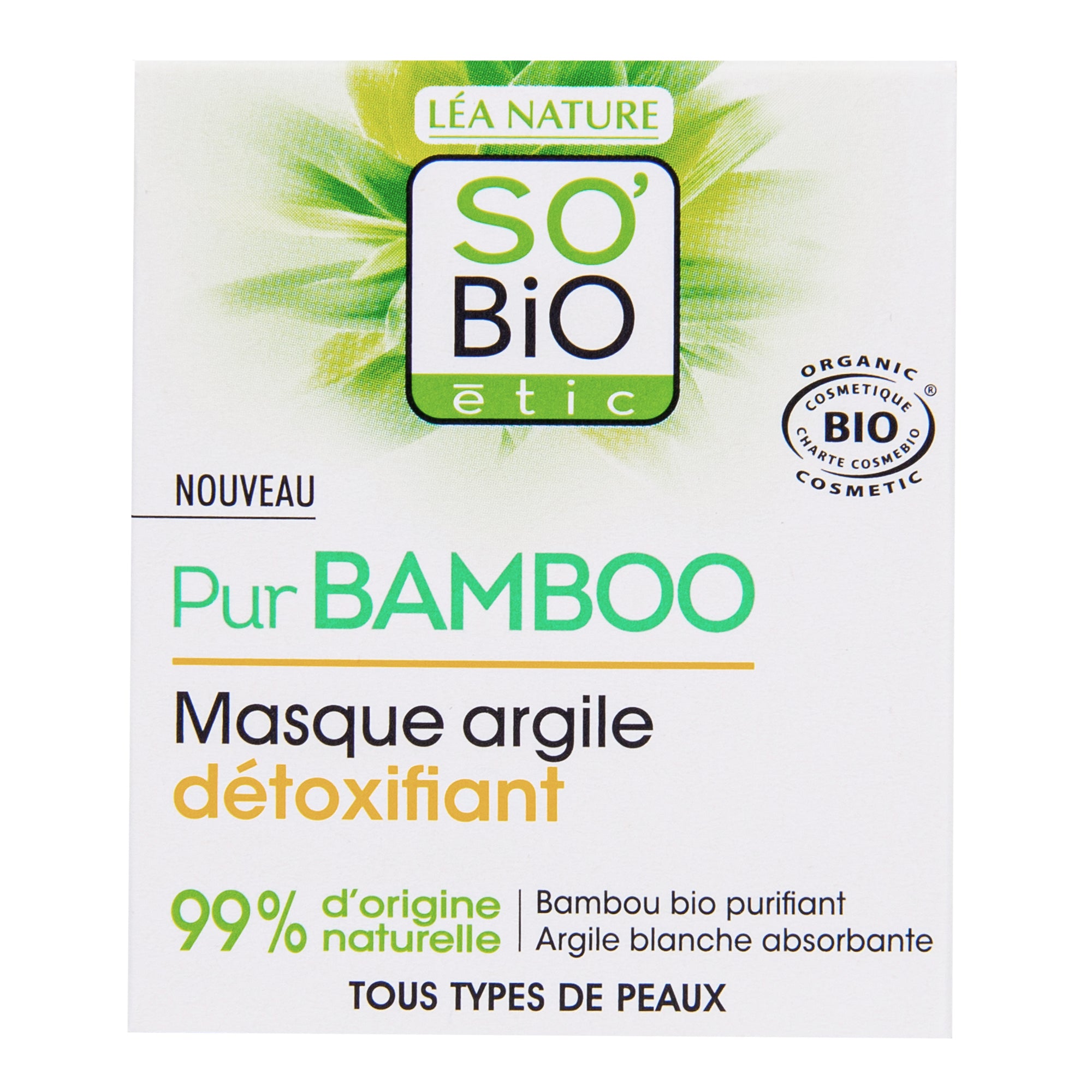 Maska pleťová detoxikační s jílem — řada Pur BAMBOO 50 ml BIO SO’BiO étic Maska pleťová detoxikační s jílem — řada Pur BAMBOO 50 ml BIO SO’BiO étic