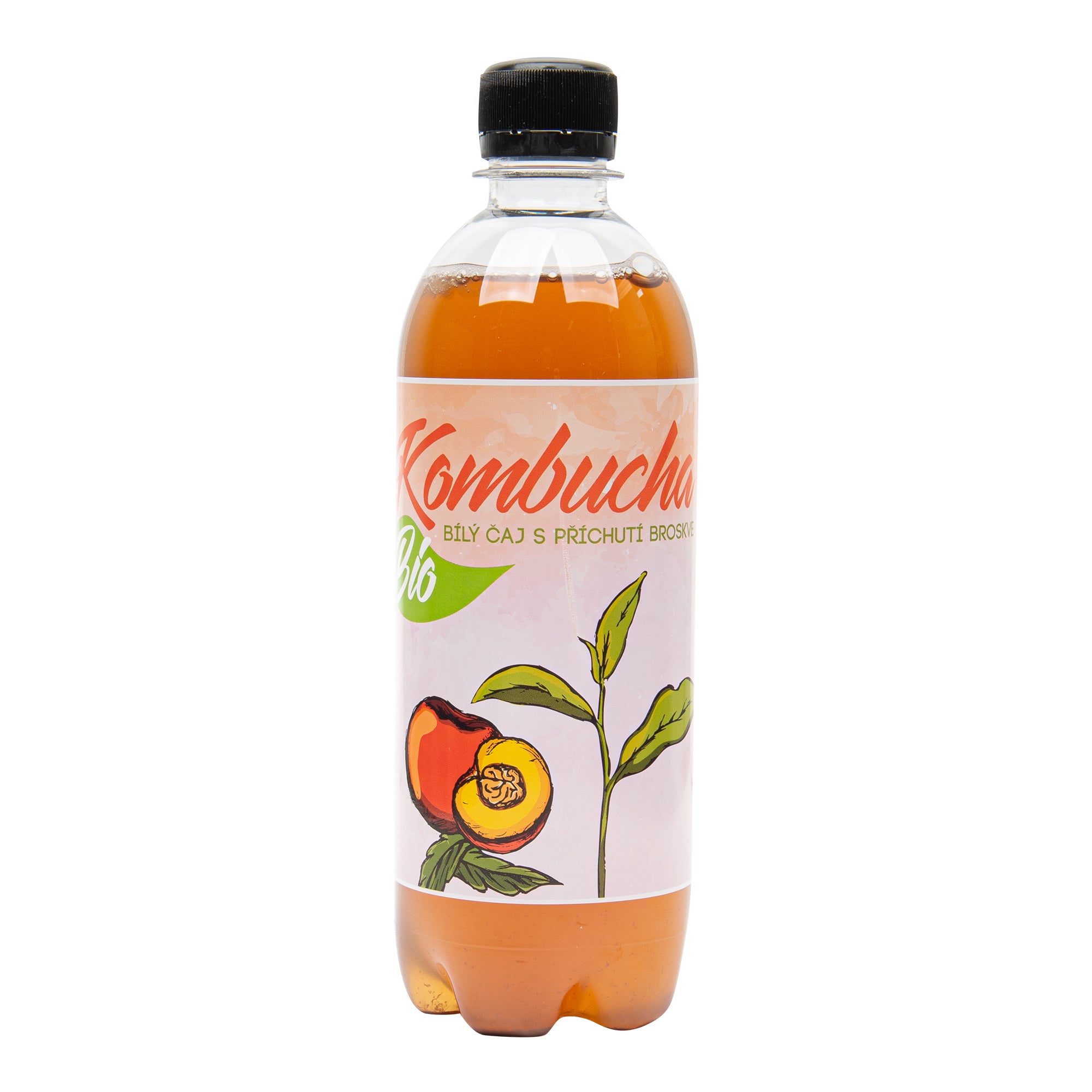 Kombucha bílý čaj s příchutí broskve 500 ml BIO STEVIKOM Kombucha bílý čaj s příchutí broskve 500 ml BIO STEVIKOM