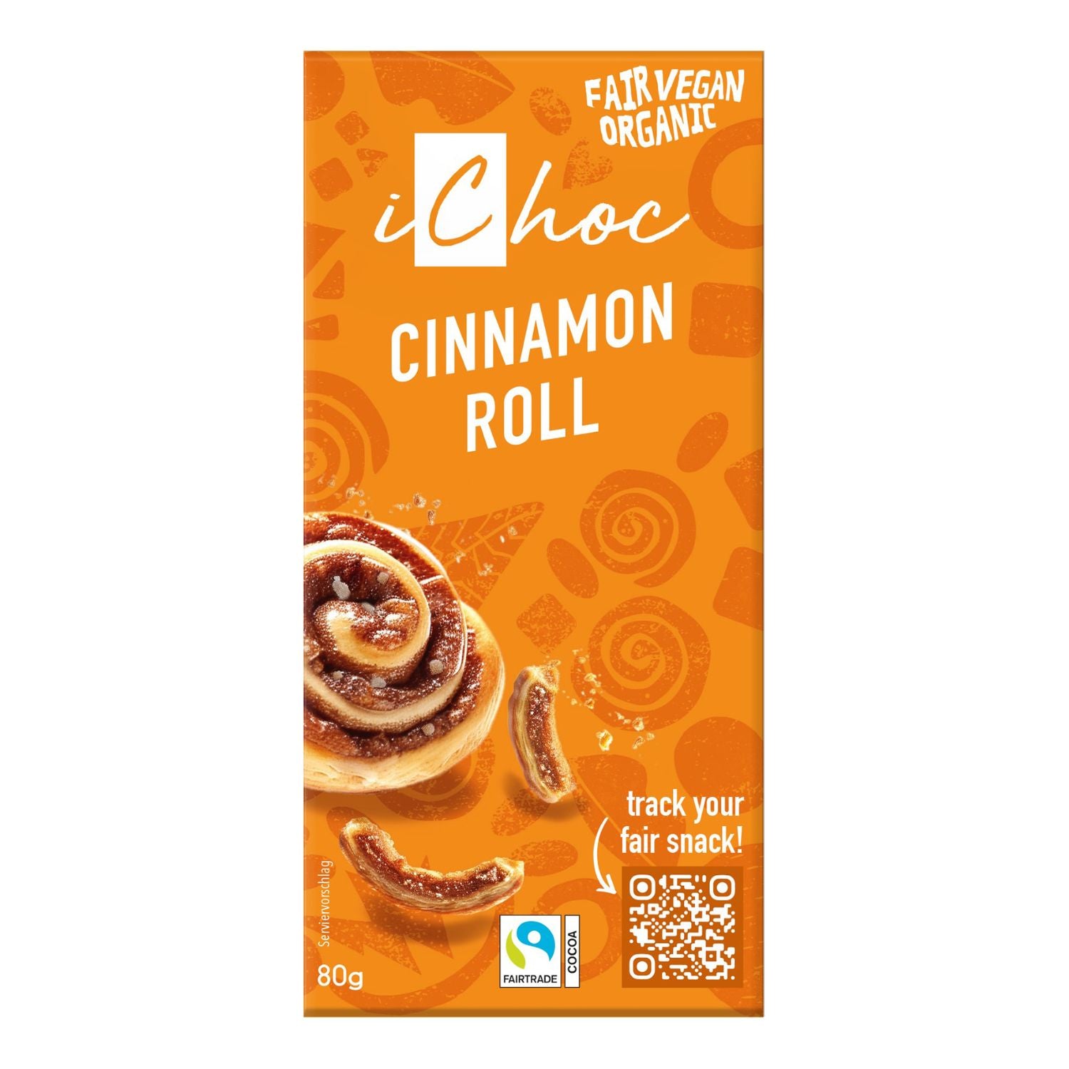 iChoc Čokoláda vegan skořicová rolka BIO (80 g) iChoc Čokoláda vegan skořicová rolka BIO (80 g)