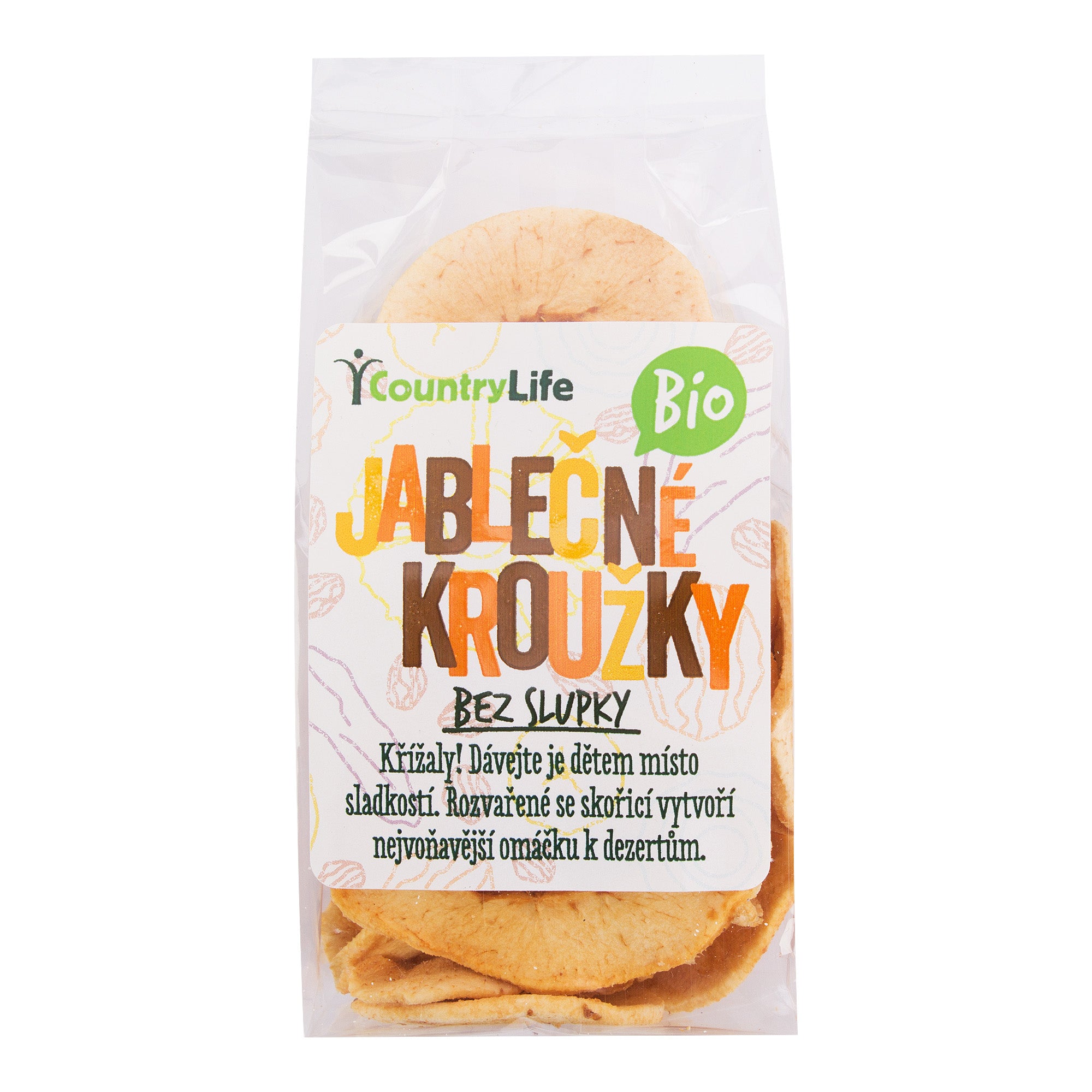 Jablečné kroužky sušené bez slupky 60 g BIO COUNTRY LIFE Jablečné kroužky sušené bez slupky 60 g BIO COUNTRY LIFE