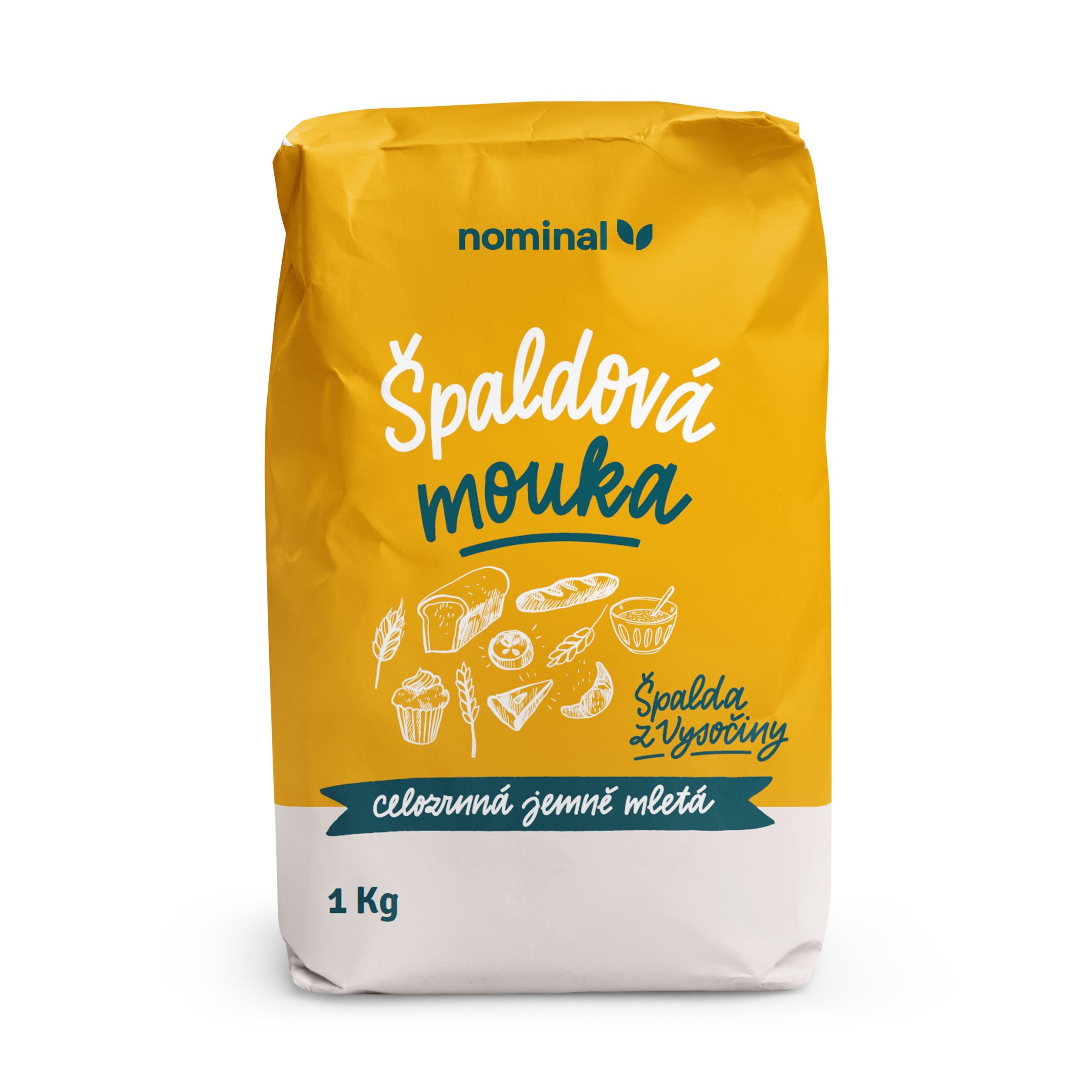 Mouka špaldová celozrnná jemně mletá 1 kg NOMINAL Mouka špaldová celozrnná jemně mletá 1 kg NOMINAL
