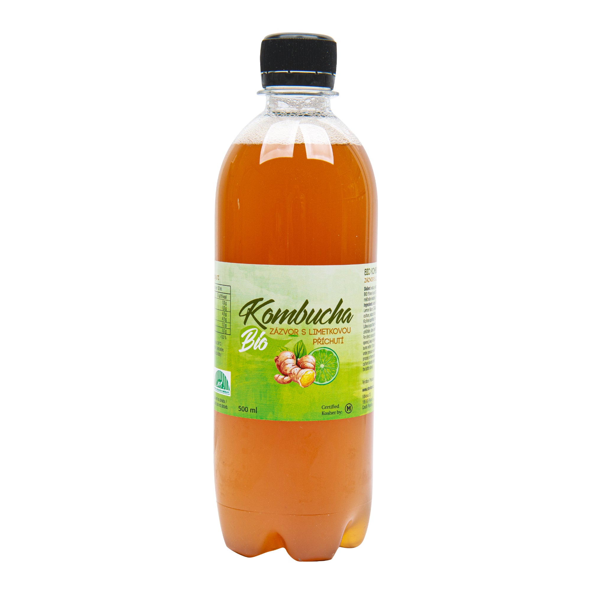 Kombucha zázvor s limetkovou příchutí 500 ml BIO STEVIKOM Kombucha zázvor s limetkovou příchutí 500 ml BIO STEVIKOM