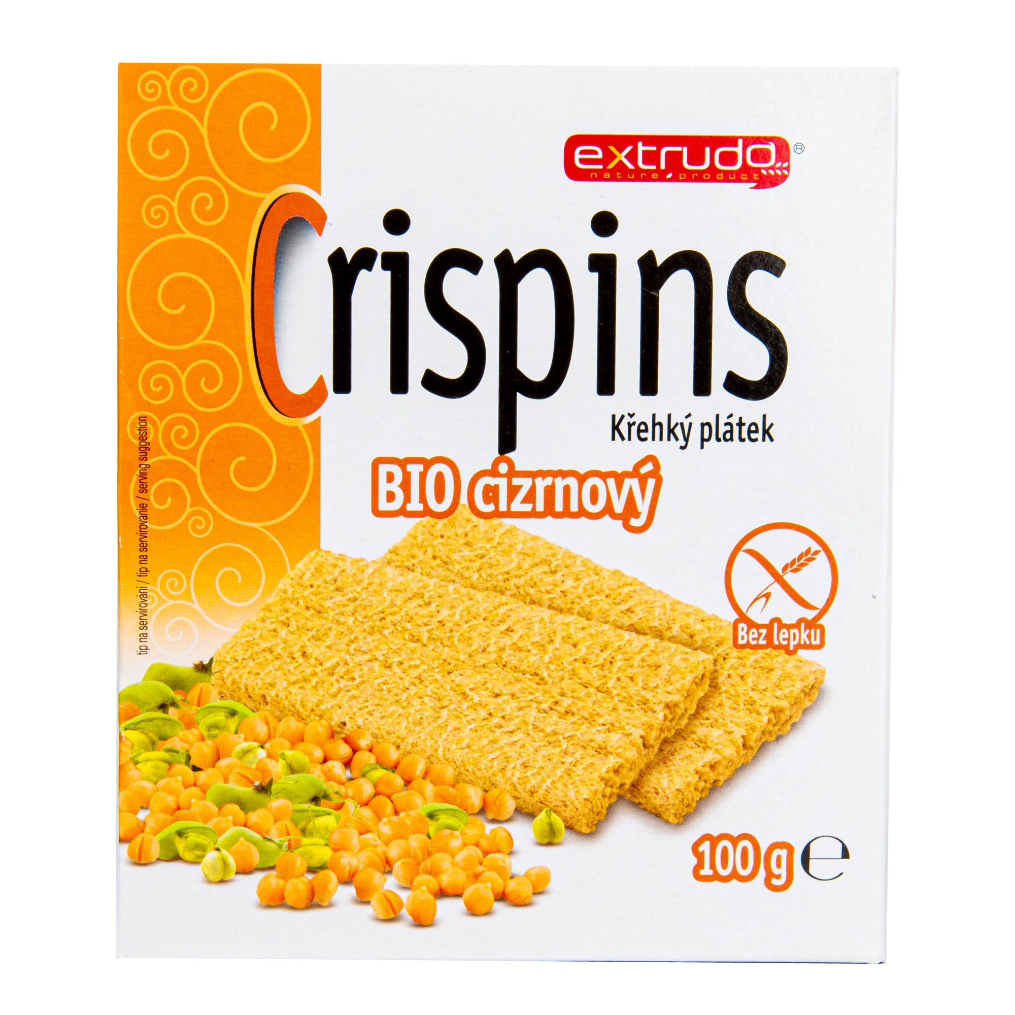 Chlebíček cizrnový Crispins bezlepkový 100 g BIO EXTRUDO Chlebíček cizrnový Crispins bezlepkový 100 g BIO EXTRUDO