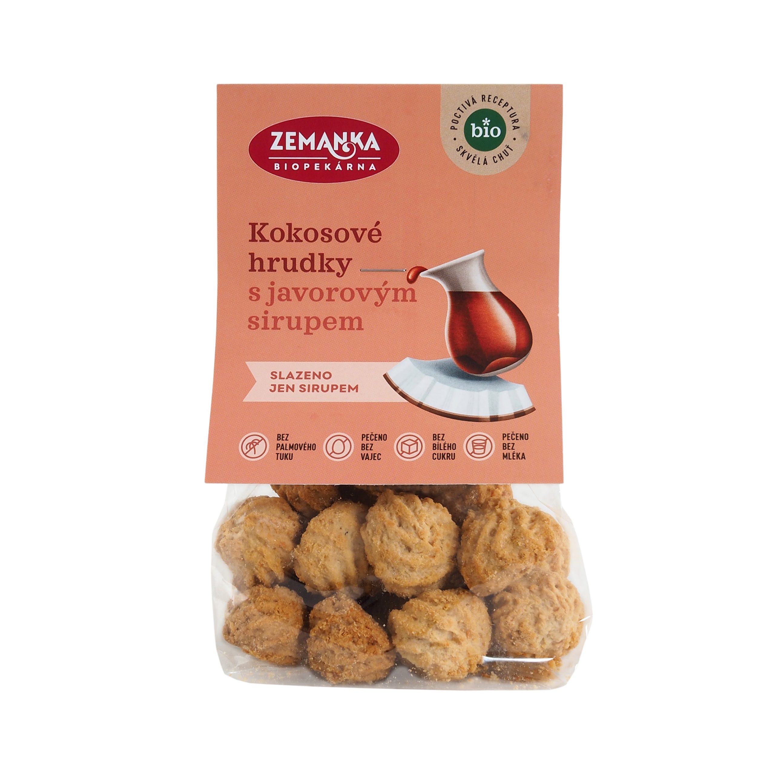 Zemanka Kokosky s javorovým sirupem BIO (100 g) – veganské mlsání bez palmového tuku Zemanka Kokosky s javorovým sirupem BIO (100 g) - veganské mlsání bez palmového tuku