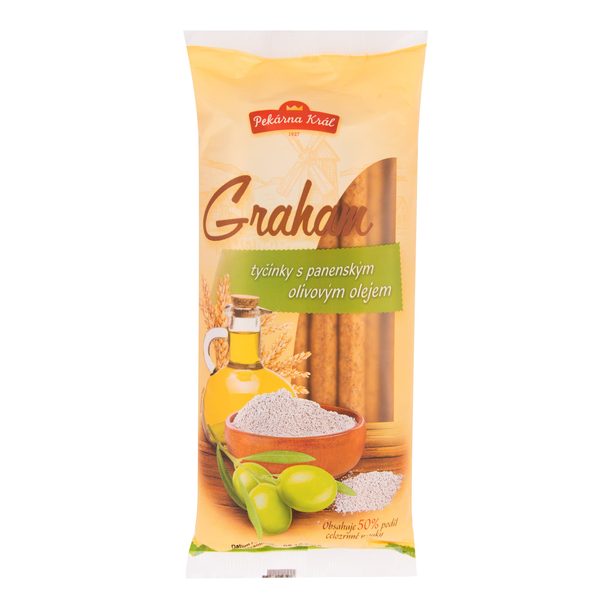 Tyčinky grahamové s olivovým olejem 100 g PEKÁRNA KRÁL Tyčinky grahamové s olivovým olejem 100 g PEKÁRNA KRÁL