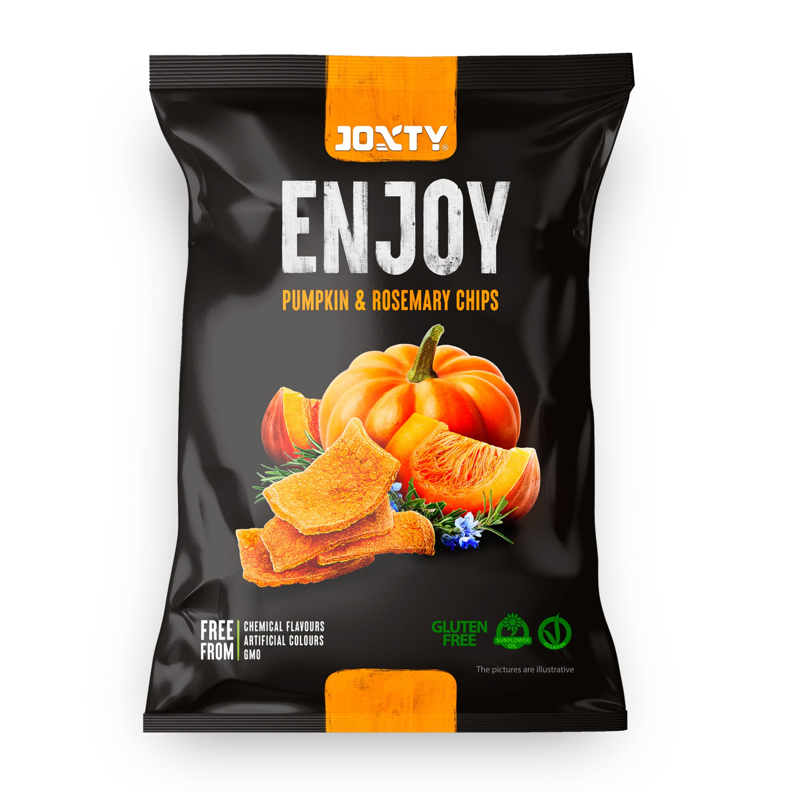 Chipsy bramborové s dýní a rozmarýnem 40 g JOXTY ENJOY CHIPS Chipsy bramborové s dýní a rozmarýnem 40 g JOXTY ENJOY CHIPS