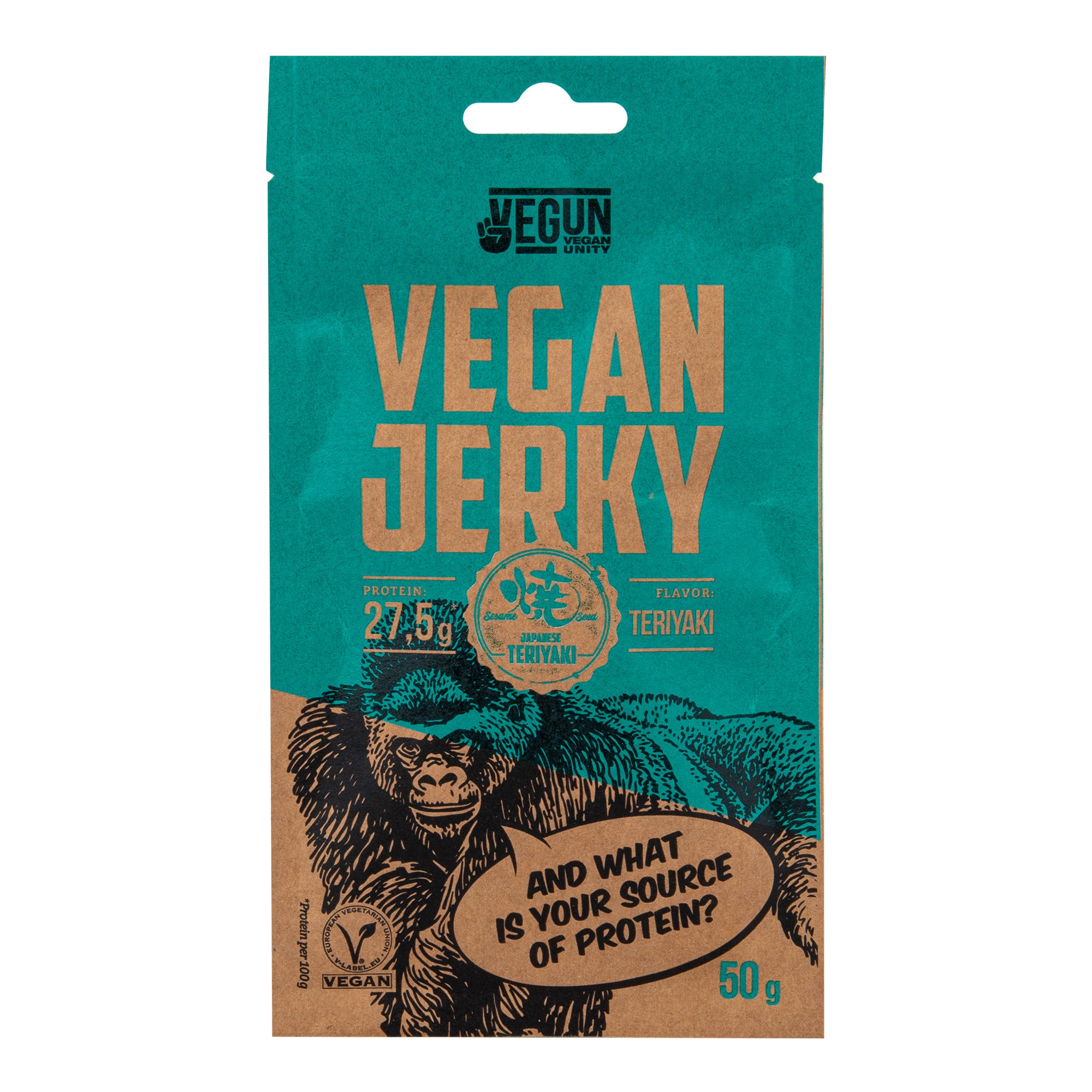 Vegun Vegan Jerky s příchutí teriyaki (50 g) Vegun Vegan Jerky s příchutí teriyaki (50 g)