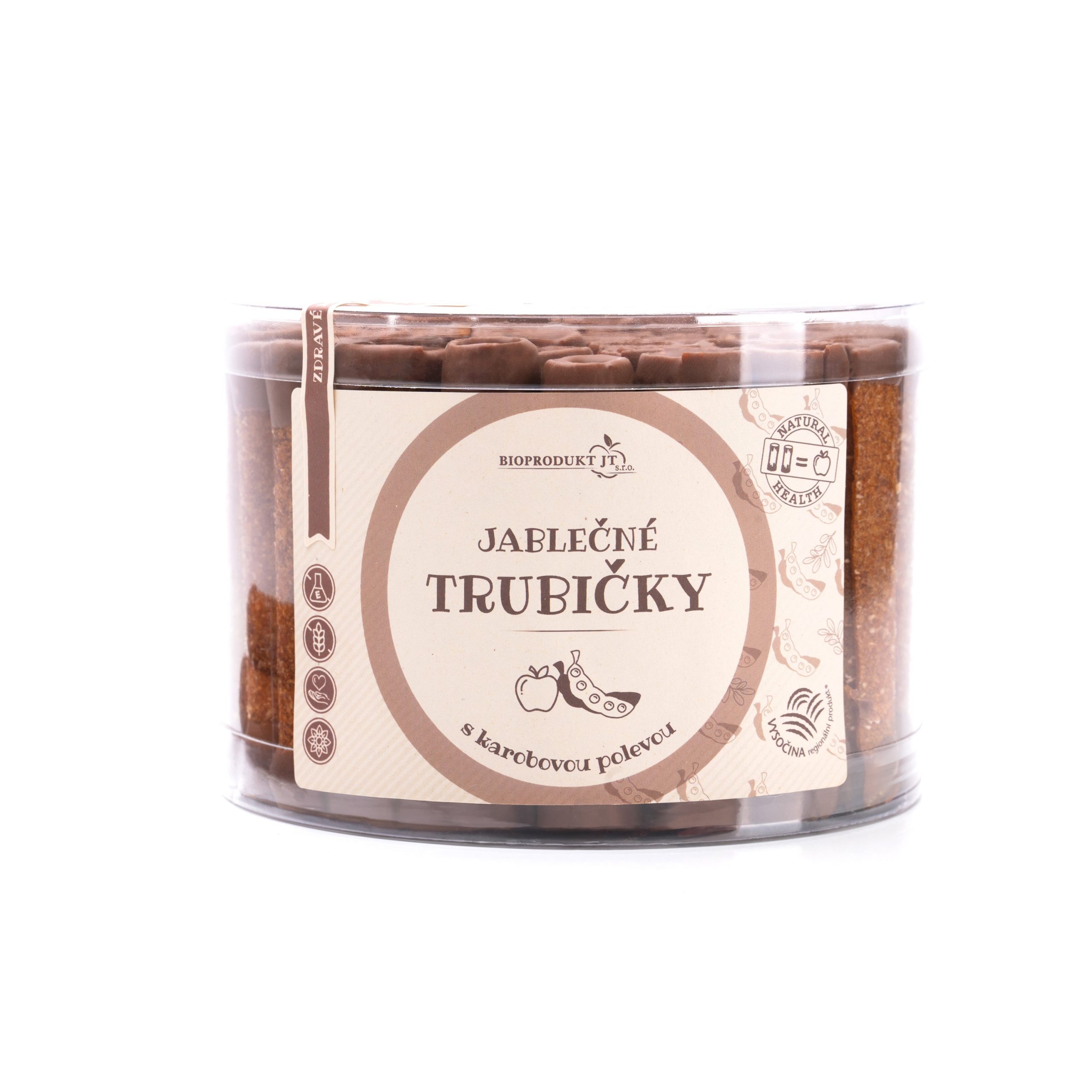 Trubičky jablečné s karobem dóza 540 g BIOPRODUKT JT Trubičky jablečné s karobem dóza 540 g BIOPRODUKT JT