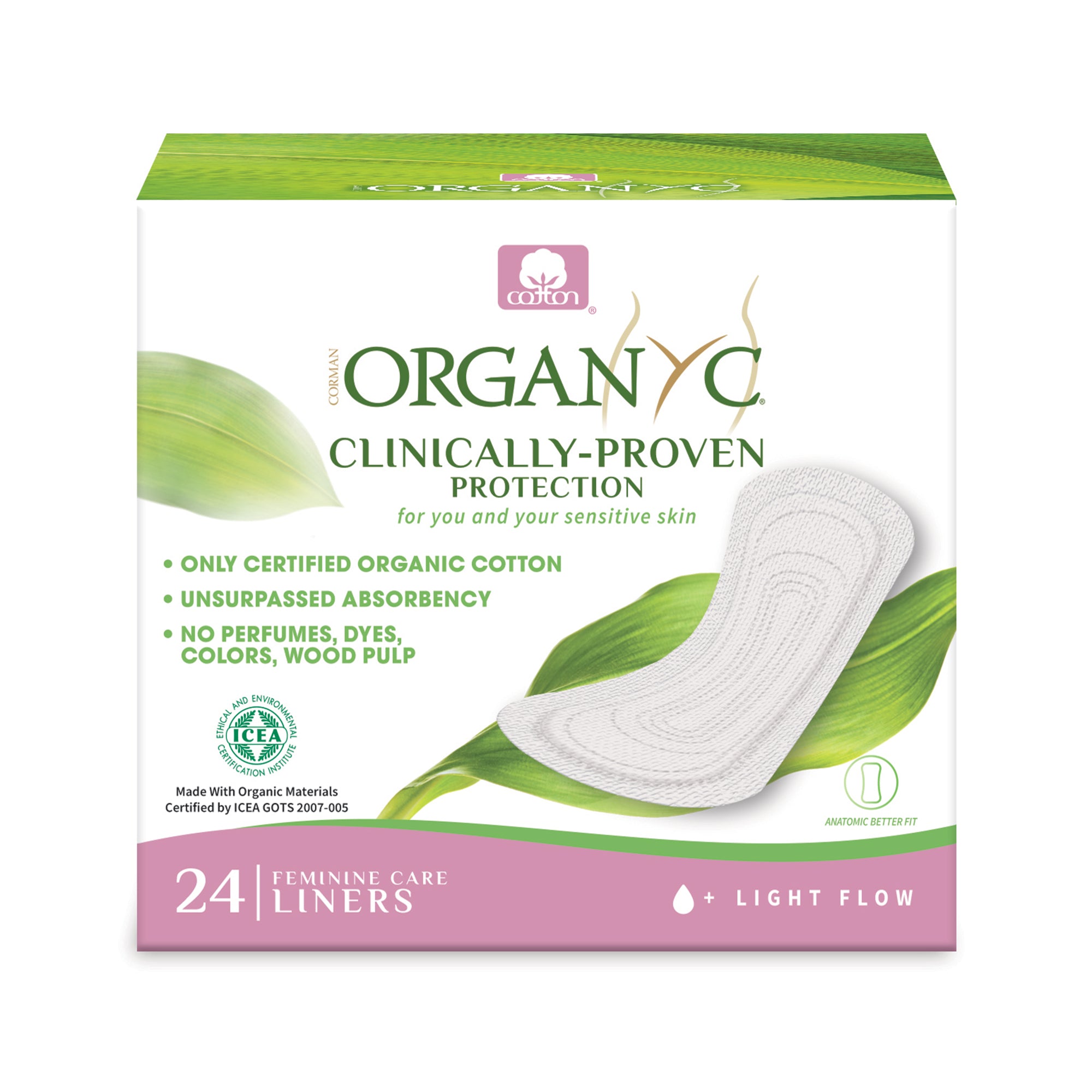 Dámské vložky slipové mini 24 ks BIO bavlna ORGANYC Dámské vložky slipové mini 24 ks BIO bavlna ORGANYC