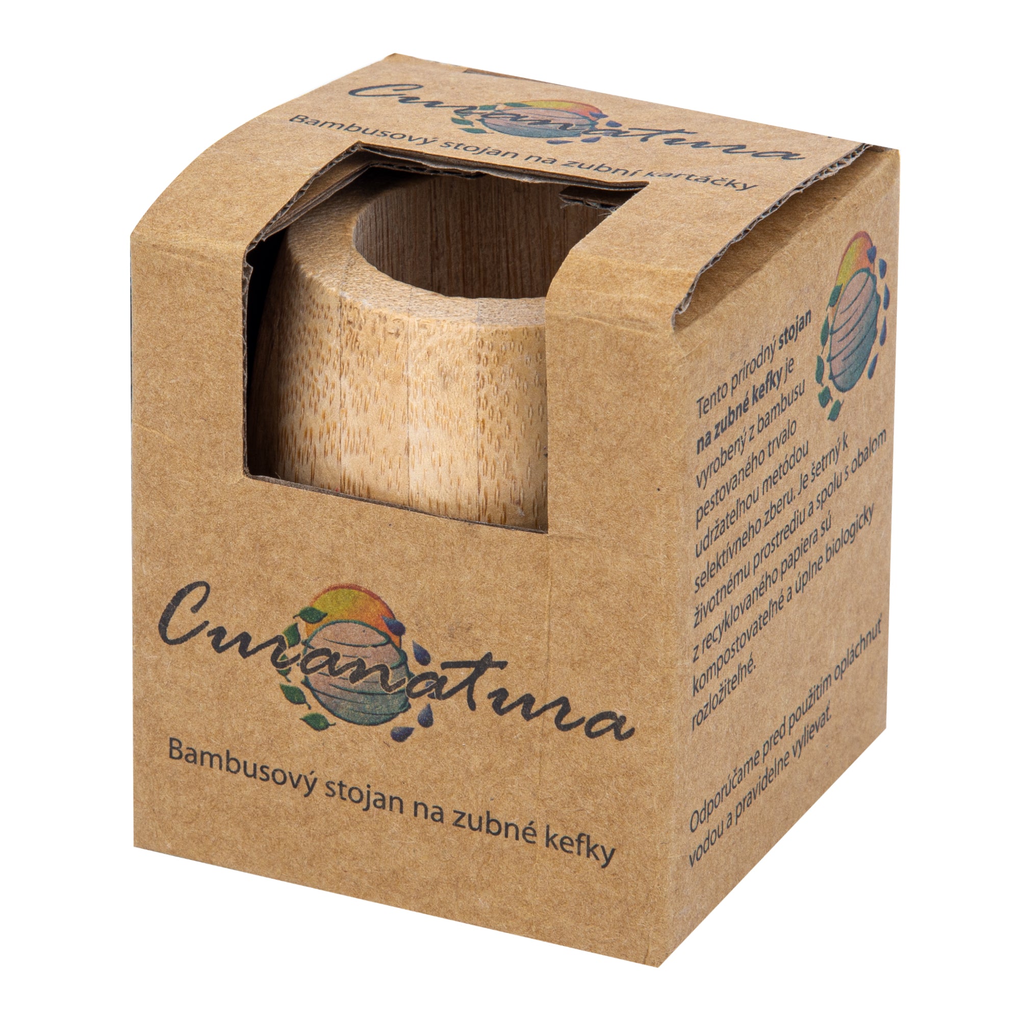 Stojánek na zubní kartáčky bambusový CURANATURA Stojánek na zubní kartáčky bambusový CURANATURA