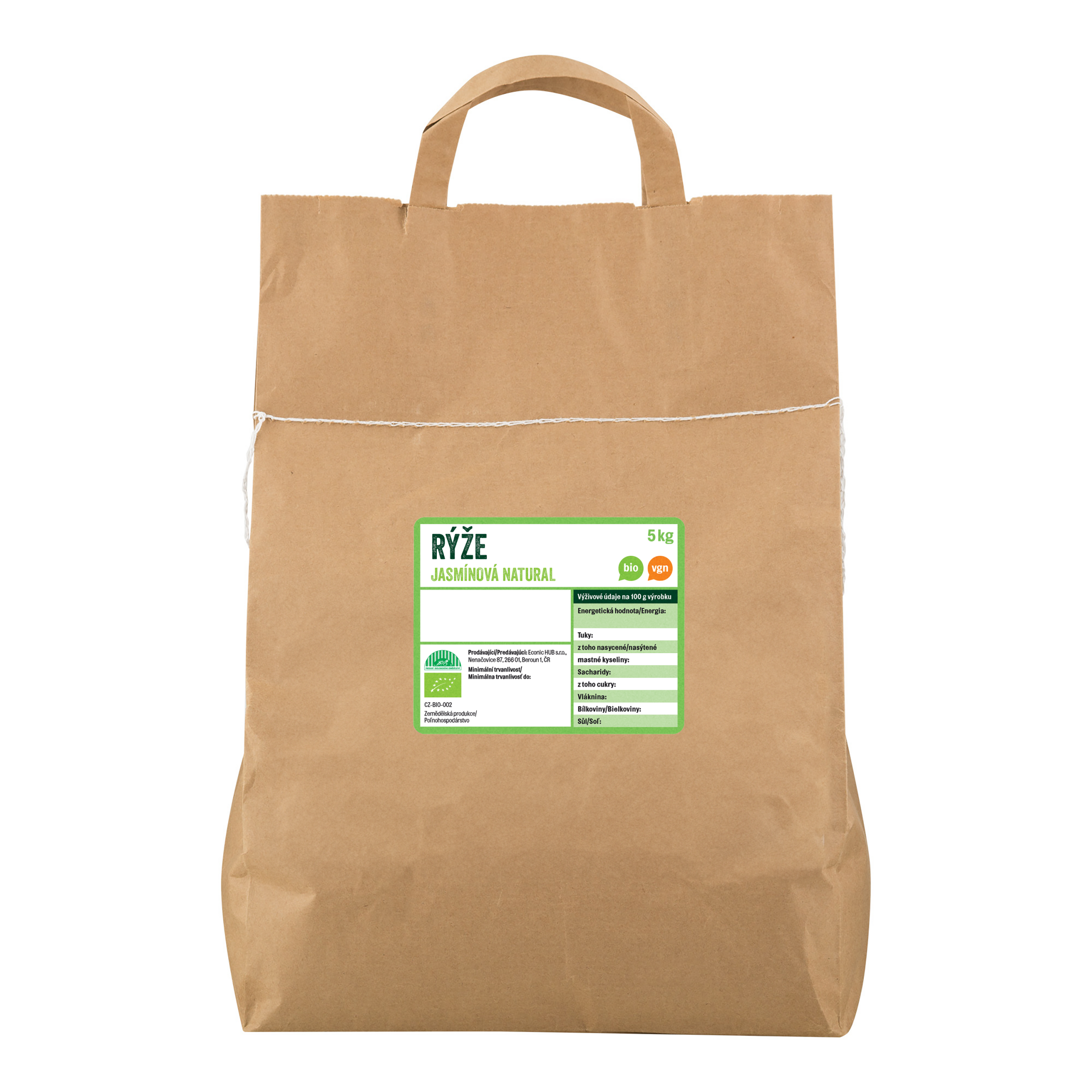 Rýže jasmínová natural 5 kg BIO COUNTRY LIFE Rýže jasmínová natural 5 kg BIO COUNTRY LIFE