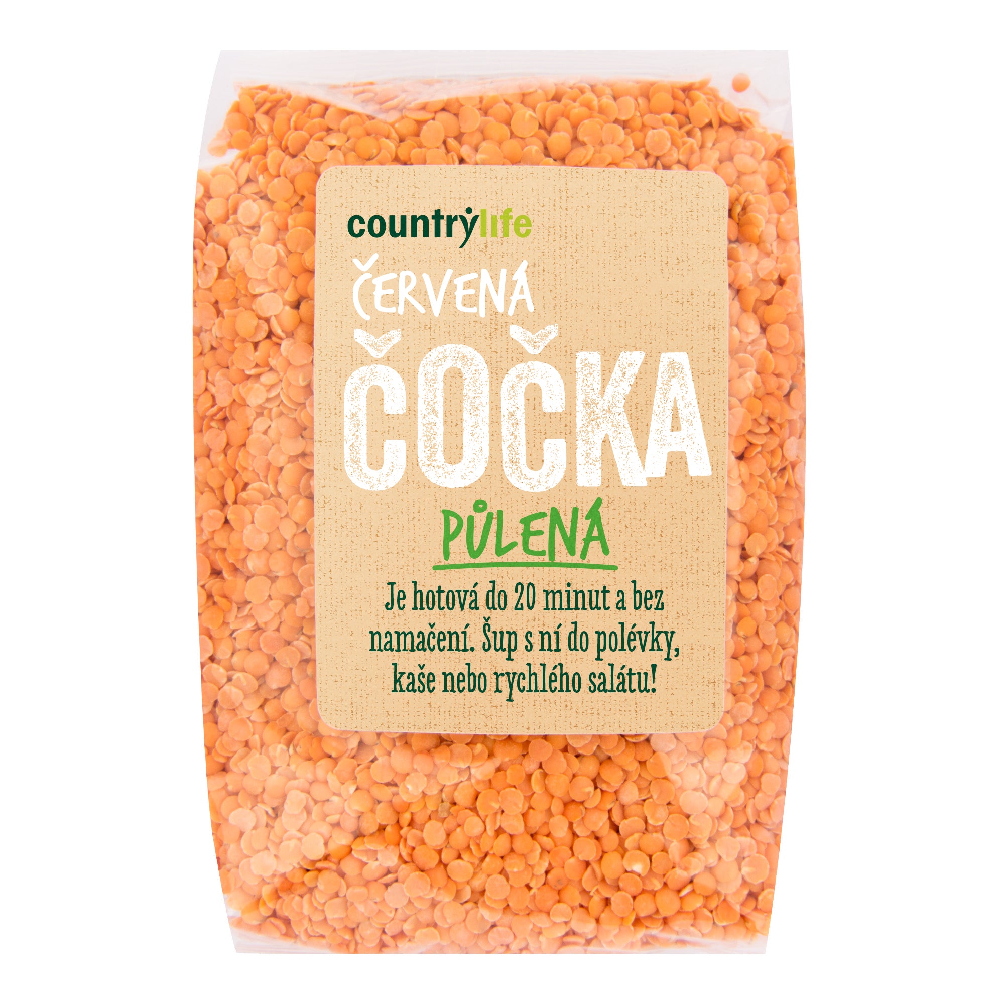 Čočka červená půlená loupaná 500 g COUNTRY LIFE Čočka červená půlená loupaná 500 g COUNTRY LIFE