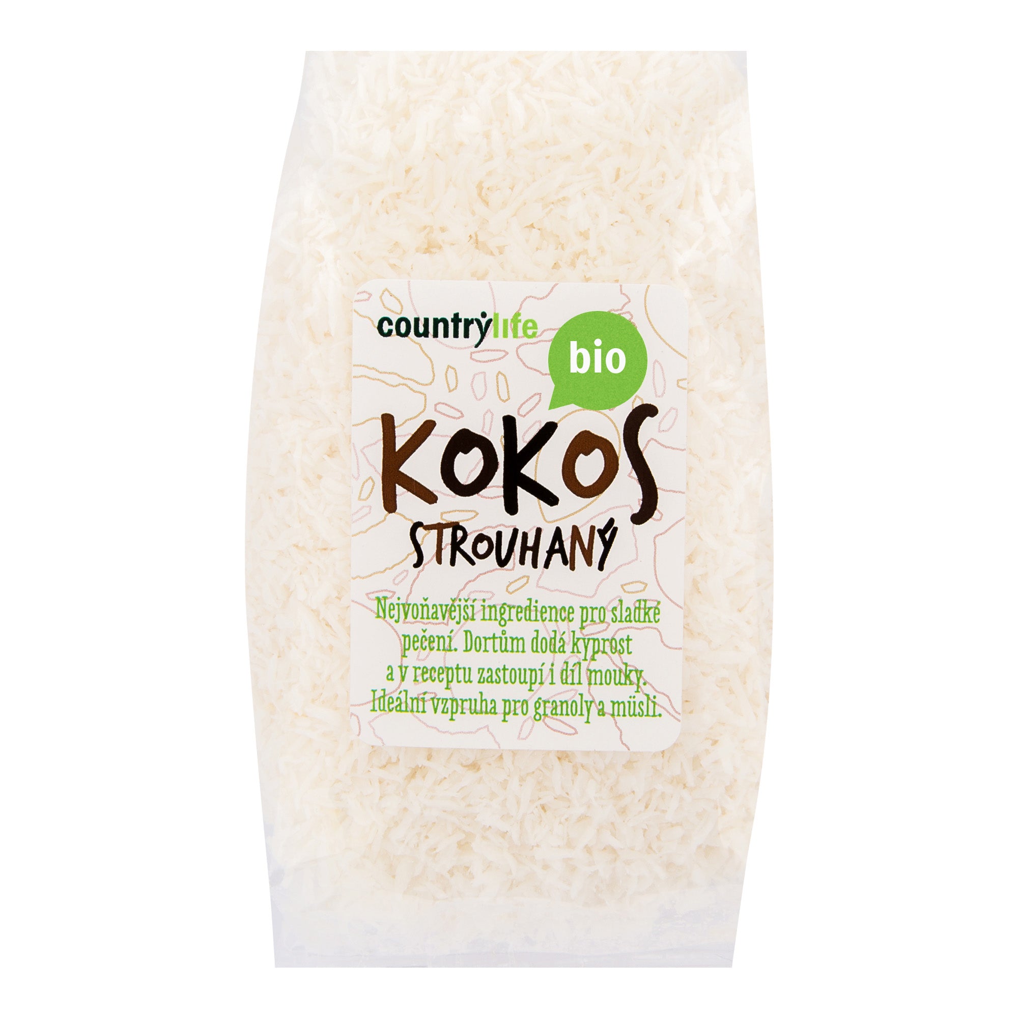 Kokos strouhaný 200 g BIO COUNTRY LIFE Kokos strouhaný 200 g BIO COUNTRY LIFE