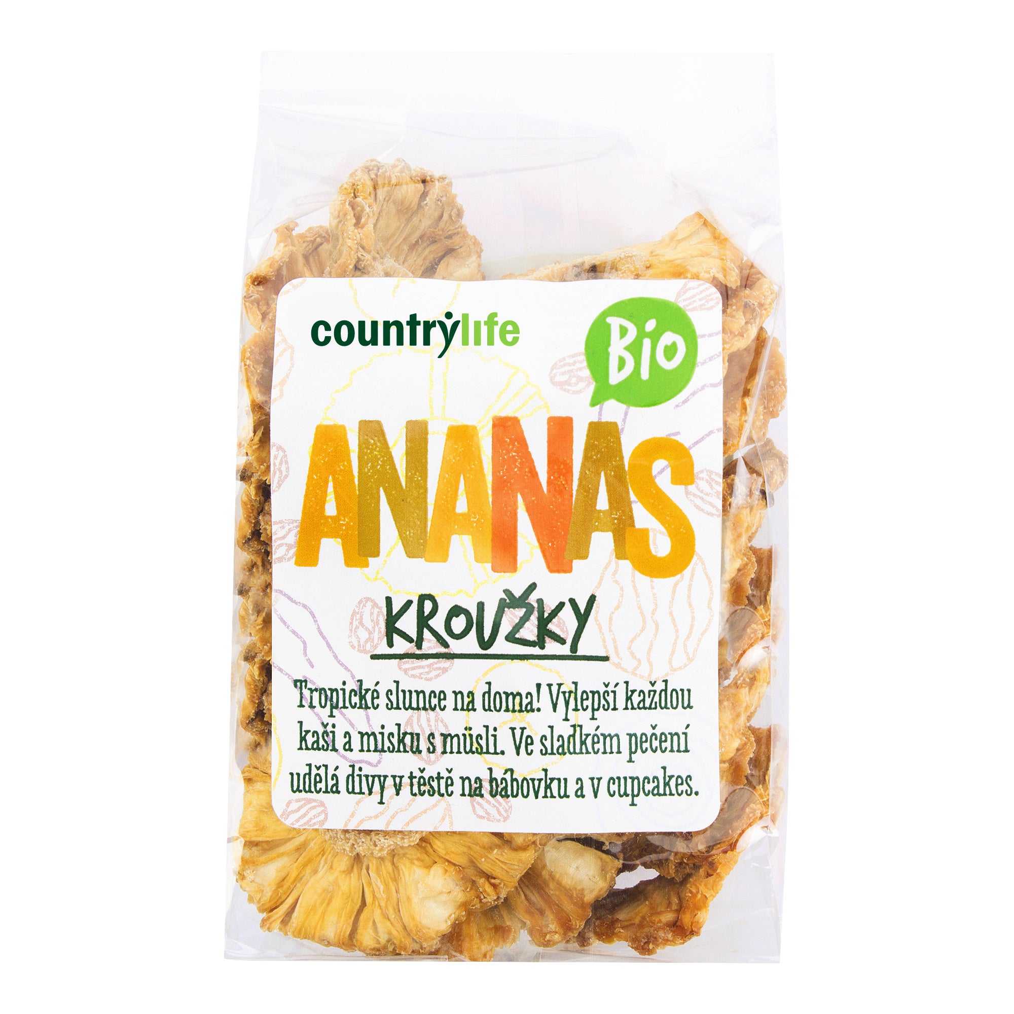 Ananas kroužky sušené 100 g BIO COUNTRY LIFE Ananas kroužky sušené 100 g BIO COUNTRY LIFE