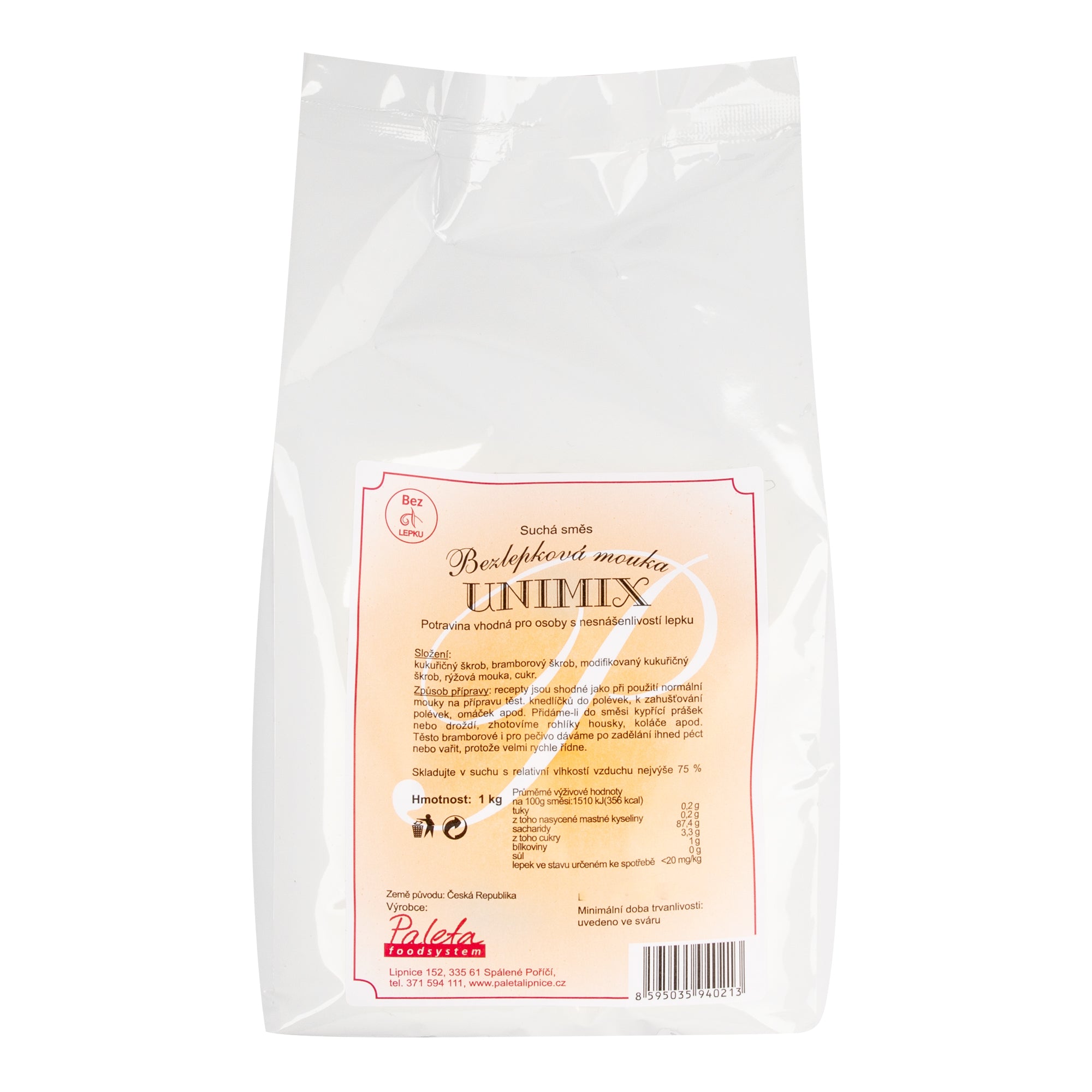Mouka bezlepková UNIMIX 1 kg PALETA Mouka bezlepková UNIMIX 1 kg PALETA