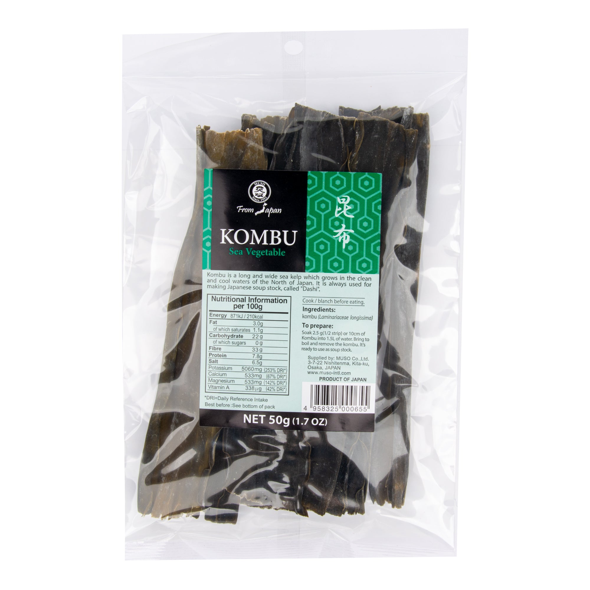 Muso Mořské řasy Kombu (50 g) Muso Mořské řasy Kombu (50 g)