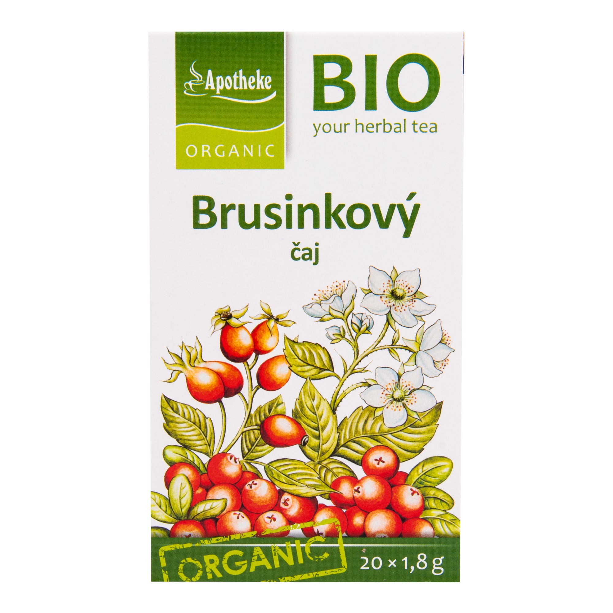 Apotheke Ovocný čaj s bylinami brusinkový BIO – nálevové sáčky (20 x 1 Apotheke Ovocný čaj s bylinami brusinkový BIO - nálevové sáčky (20 x 1