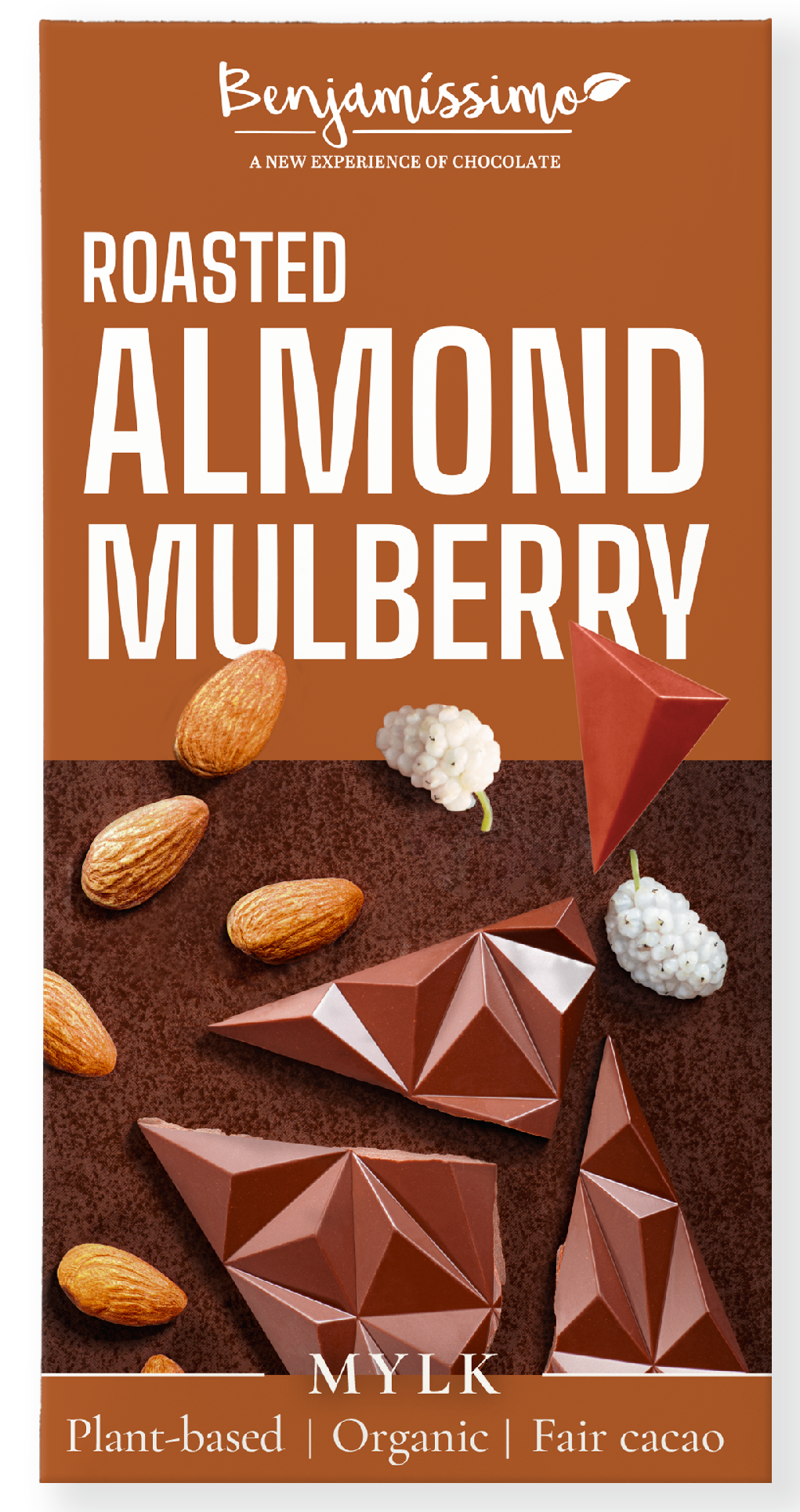 Benjamíssimo Čokoláda s praženými mandlemi a moruší BIO (60 g) – metodou bean-to-bar Benjamíssimo Čokoláda s praženými mandlemi a moruší BIO (60 g) - metodou bean-to-bar