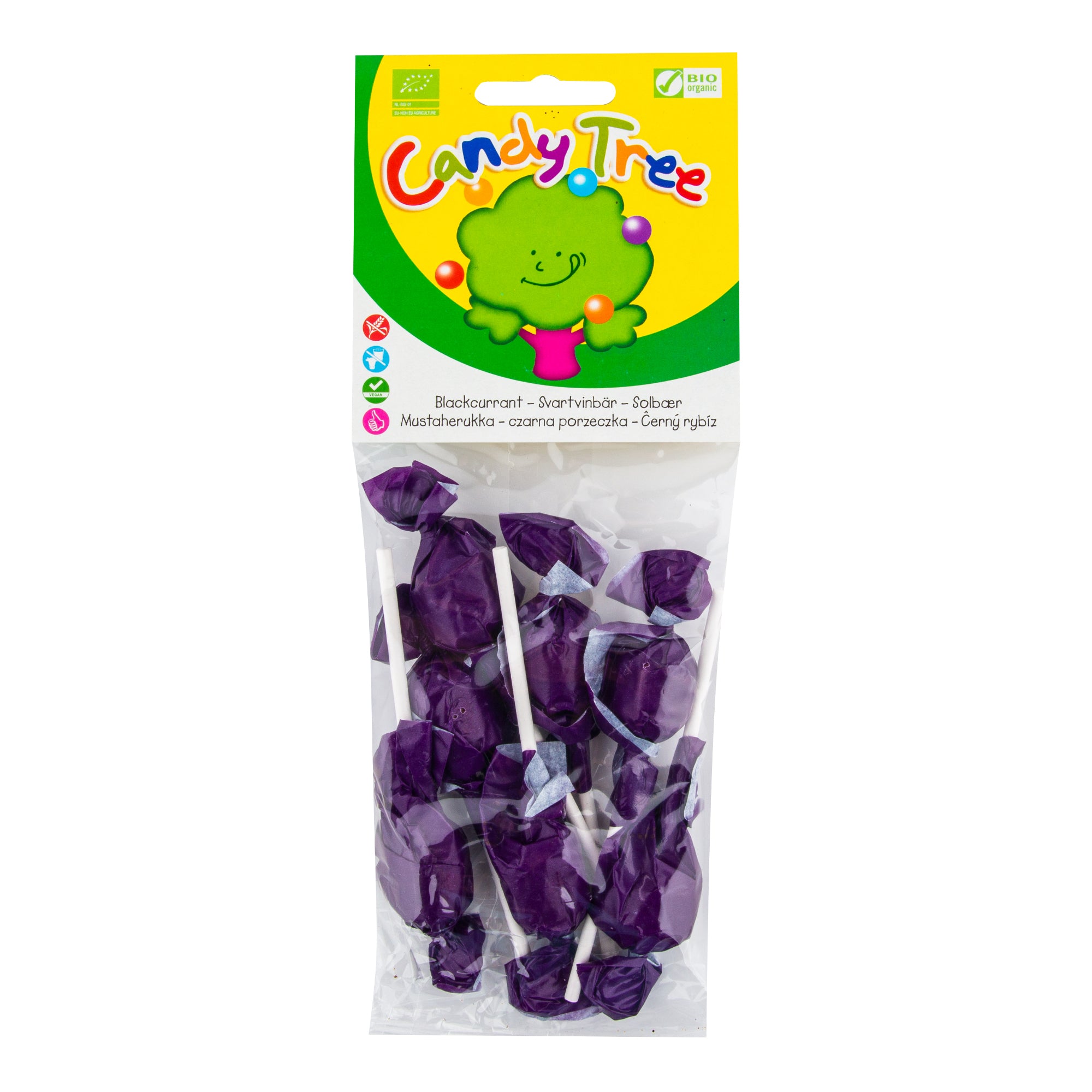 Lízátka s příchutí černý rybíz bezlepková 7x10 g BIO   CANDY TREE