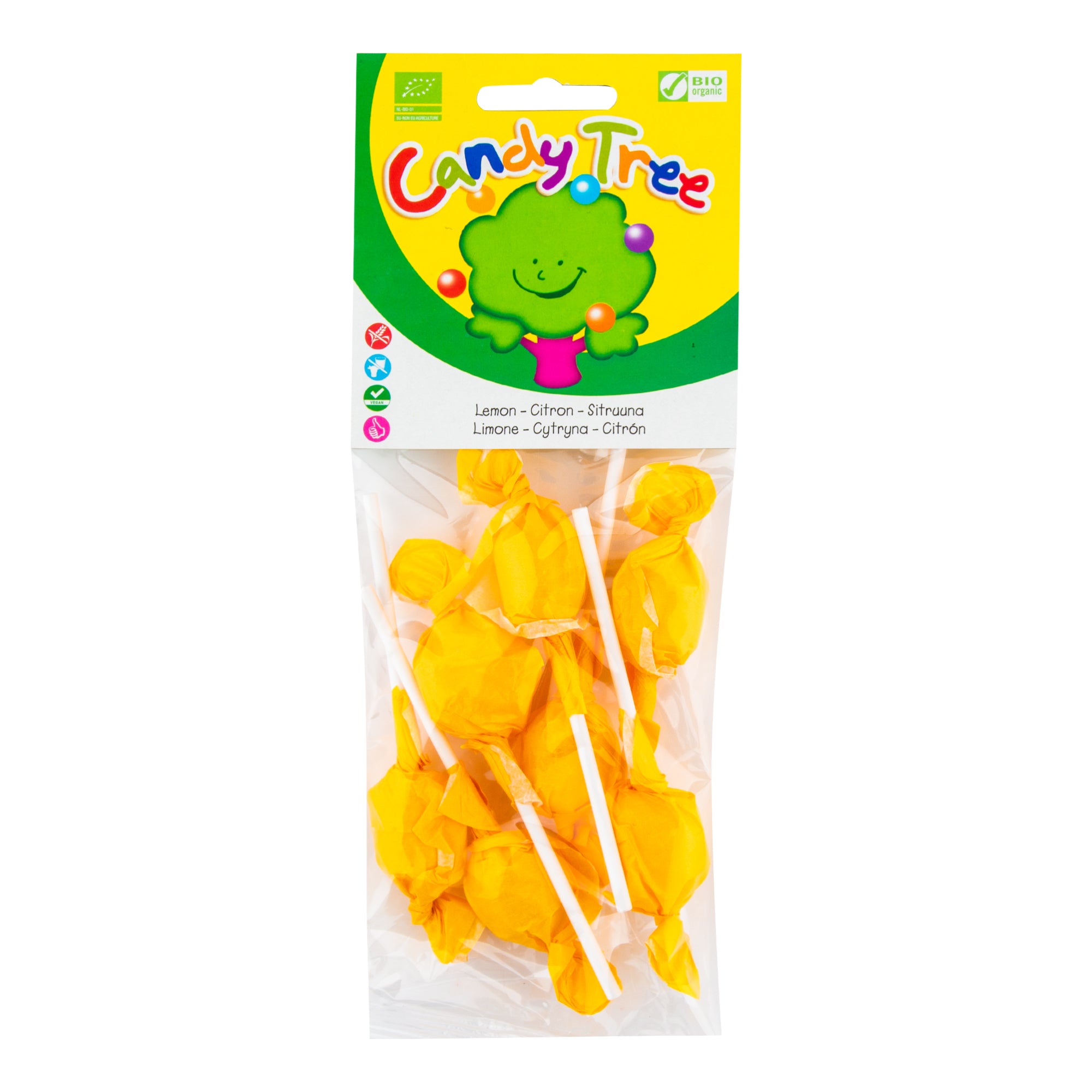 Lízátka s příchutí citronu bezlepková 7×10 g BIO CANDY TREE Lízátka s příchutí citronu bezlepková 7x10 g BIO CANDY TREE