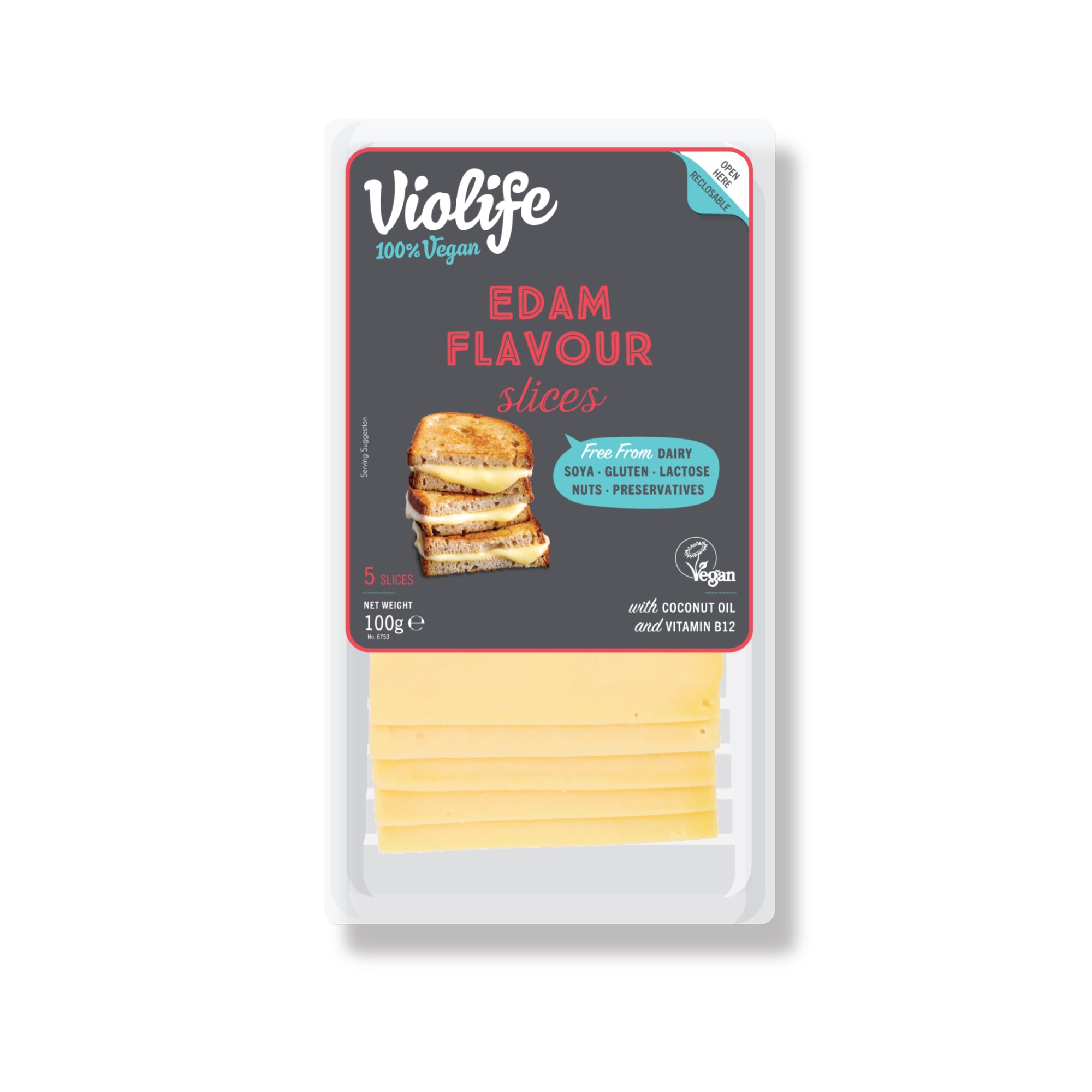Plátky s příchutí eidam 100 g VIOLIFE Plátky s příchutí eidam 100 g VIOLIFE