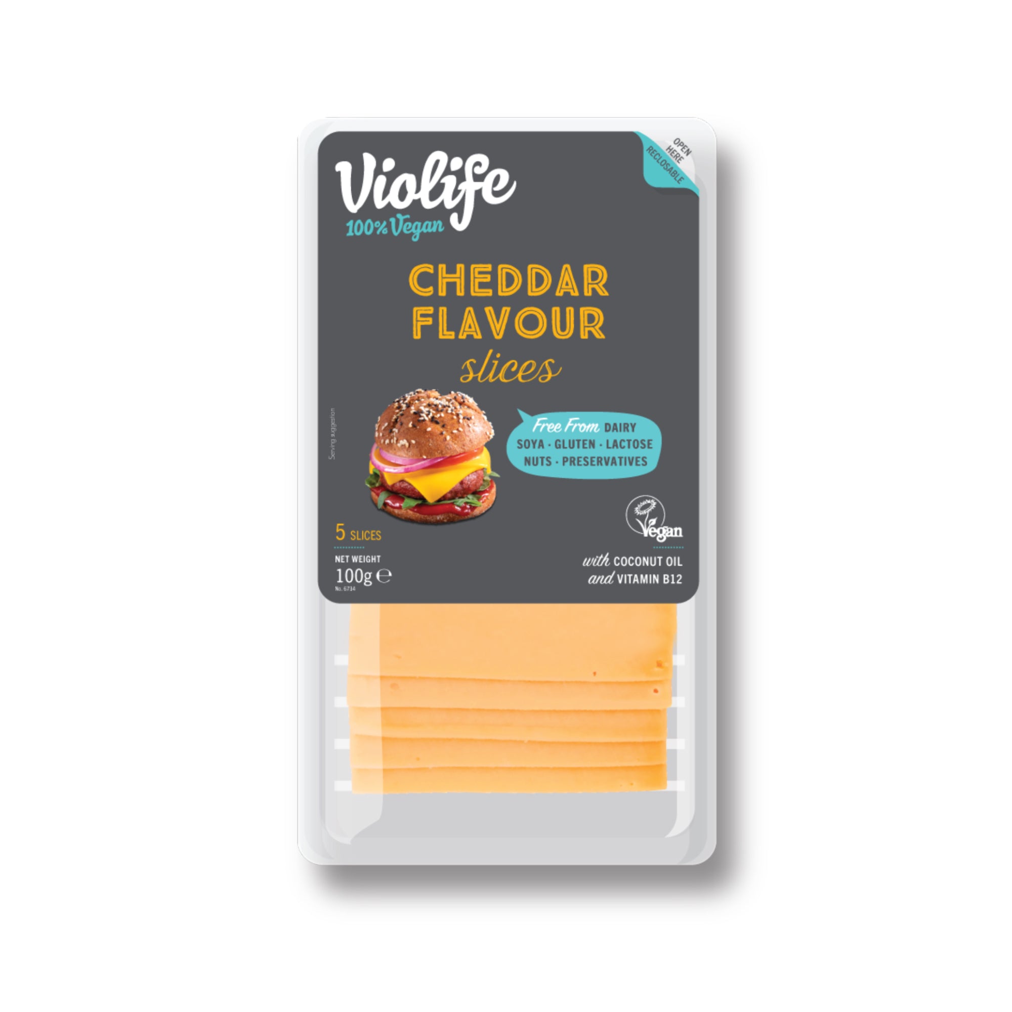 Plátky s příchutí cheddar 100 g VIOLIFE Plátky s příchutí cheddar 100 g VIOLIFE