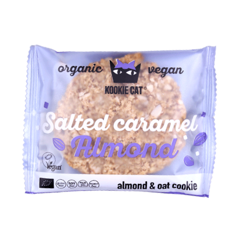 Kookie Cat Sušenka se slaným karamelem a mandlemi BIO (50 g) – bez lepku a umělých přísad Kookie Cat Sušenka se slaným karamelem a mandlemi BIO (50 g) - bez lepku a umělých přísad