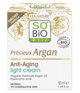 SO’BiO étic Anti-age Precieux Argan Krém denní lehký pro normální až smíšenou pleť BIO (50 ml) - hydratuje a zpevňuje pleť