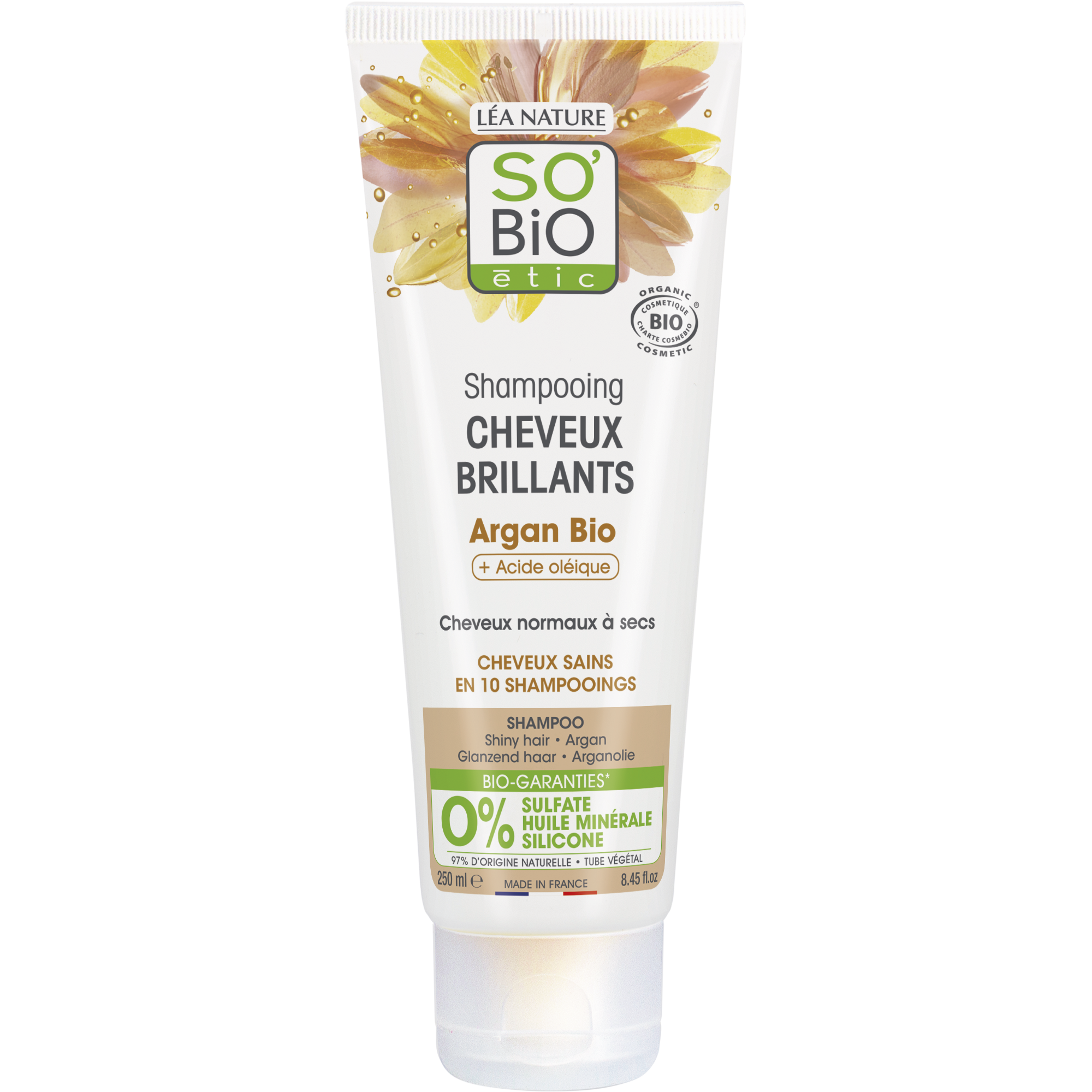SO’BiO étic Šampon argan pro lesk – pro normální až suché vlasy BIO (250 ml) – vyživuje a obnovuje elasticitu SO’BiO étic Šampon argan pro lesk - pro normální až suché vlasy BIO (250 ml) - vyživuje a obnovuje elasticitu