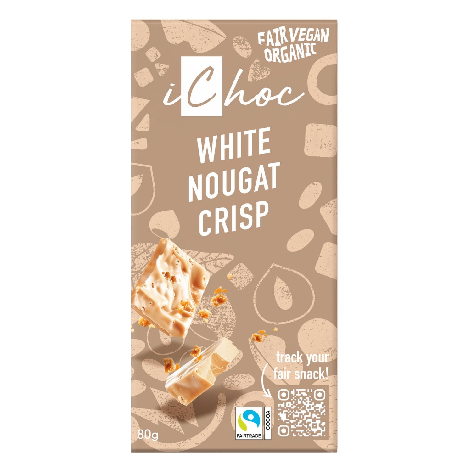 iChoc Tabulka bílý nugát s oříšky vegan BIO (80 g) – fair trade iChoc Tabulka bílý nugát s oříšky vegan BIO (80 g) - fair trade